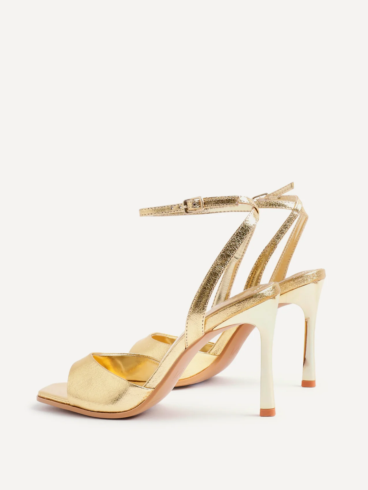 Jazz Gold Faux Leather Stiletto High Heels - Image 5
