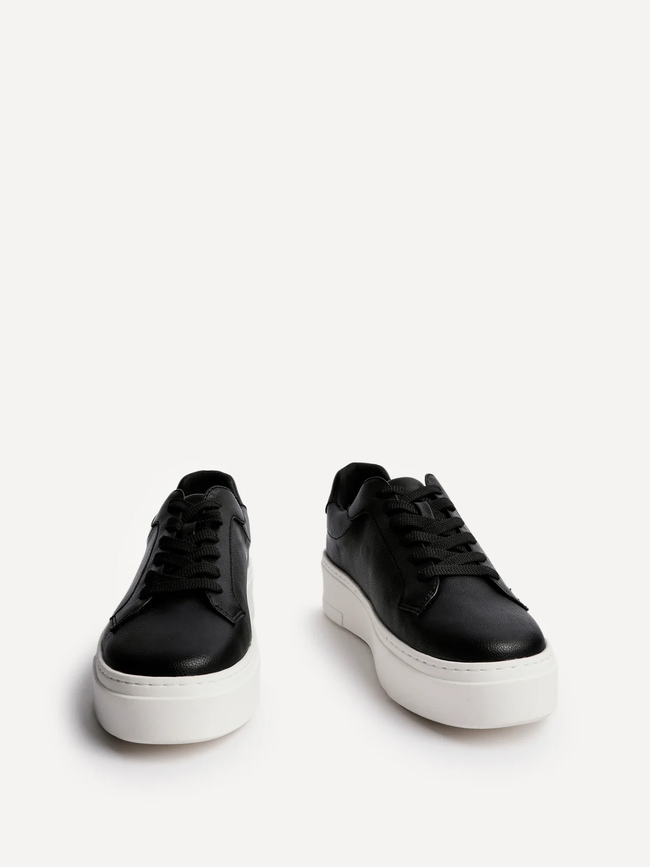 Jersey Black Faux Leather Trainers - Image 3