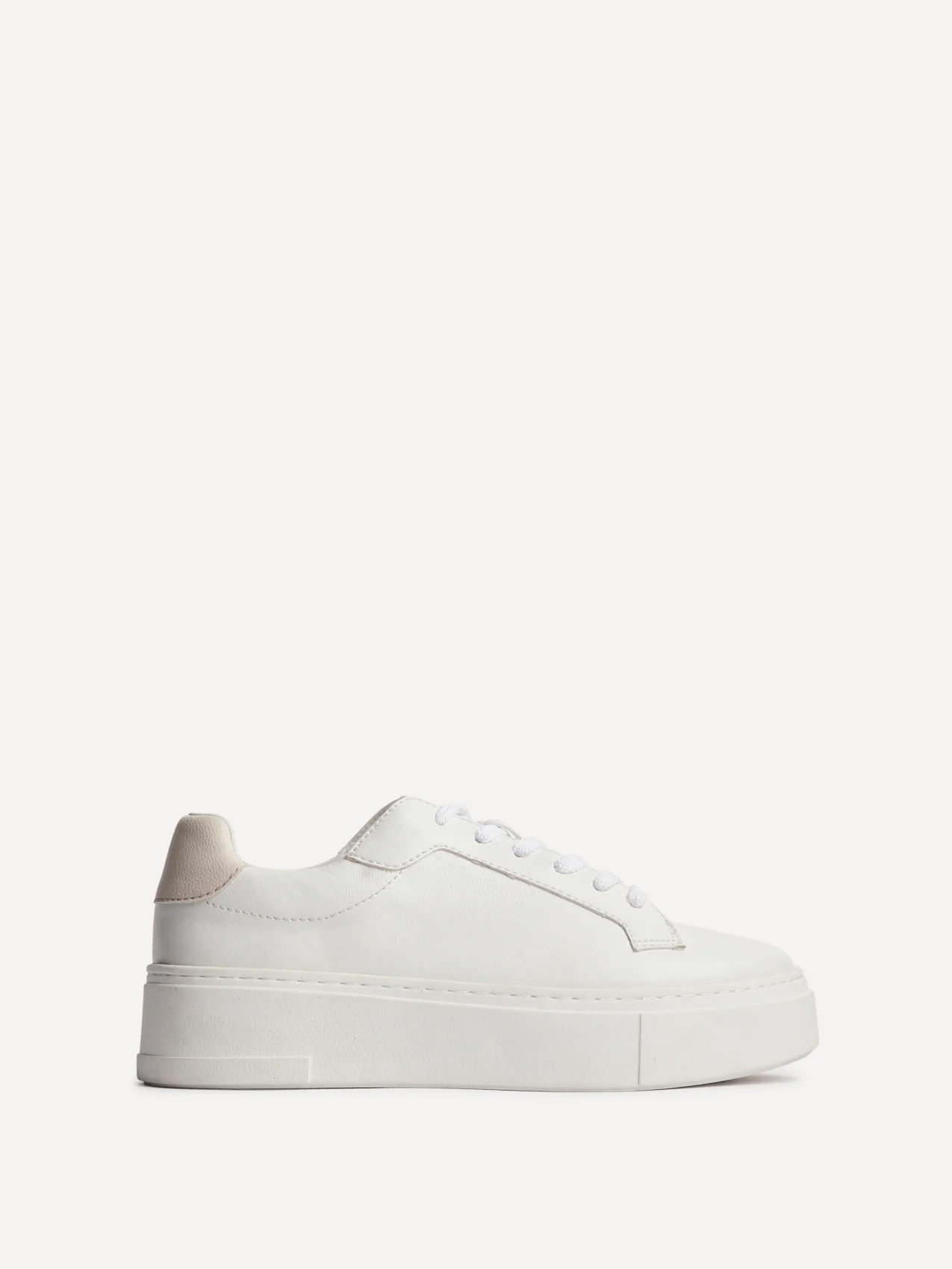 Jersey White Faux Leather Trainers - Image 2