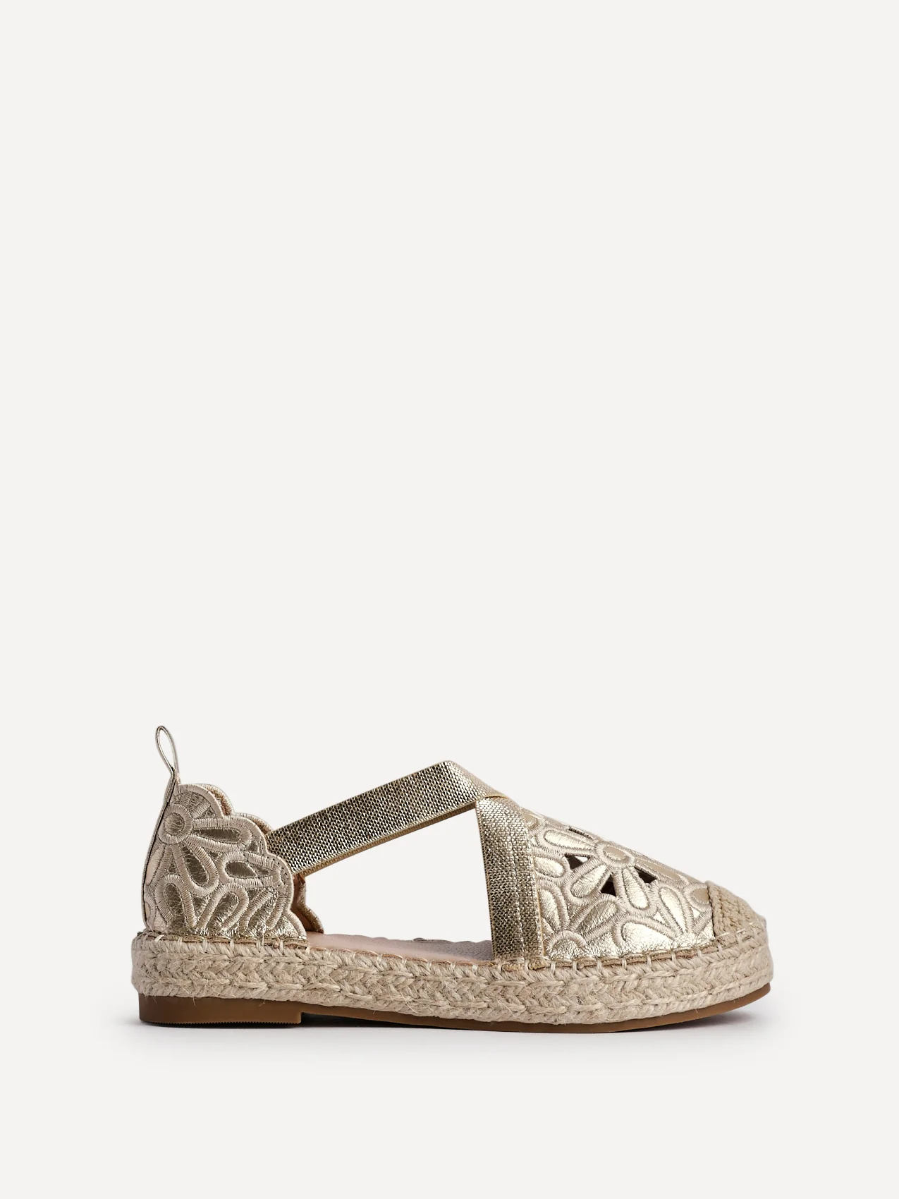 Jillian Gold Faux Leather Espadrille Sandals - Image 2