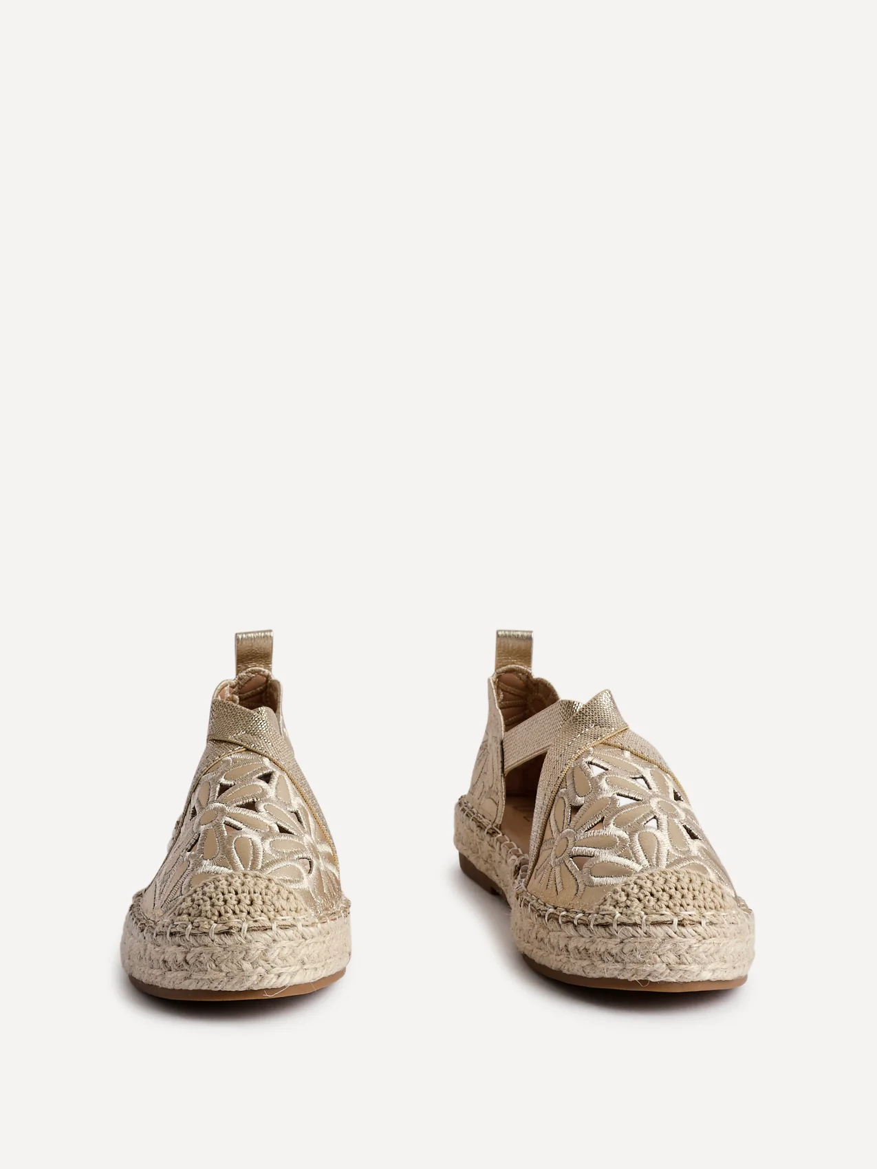 Jillian Gold Faux Leather Espadrille Sandals - Image 3