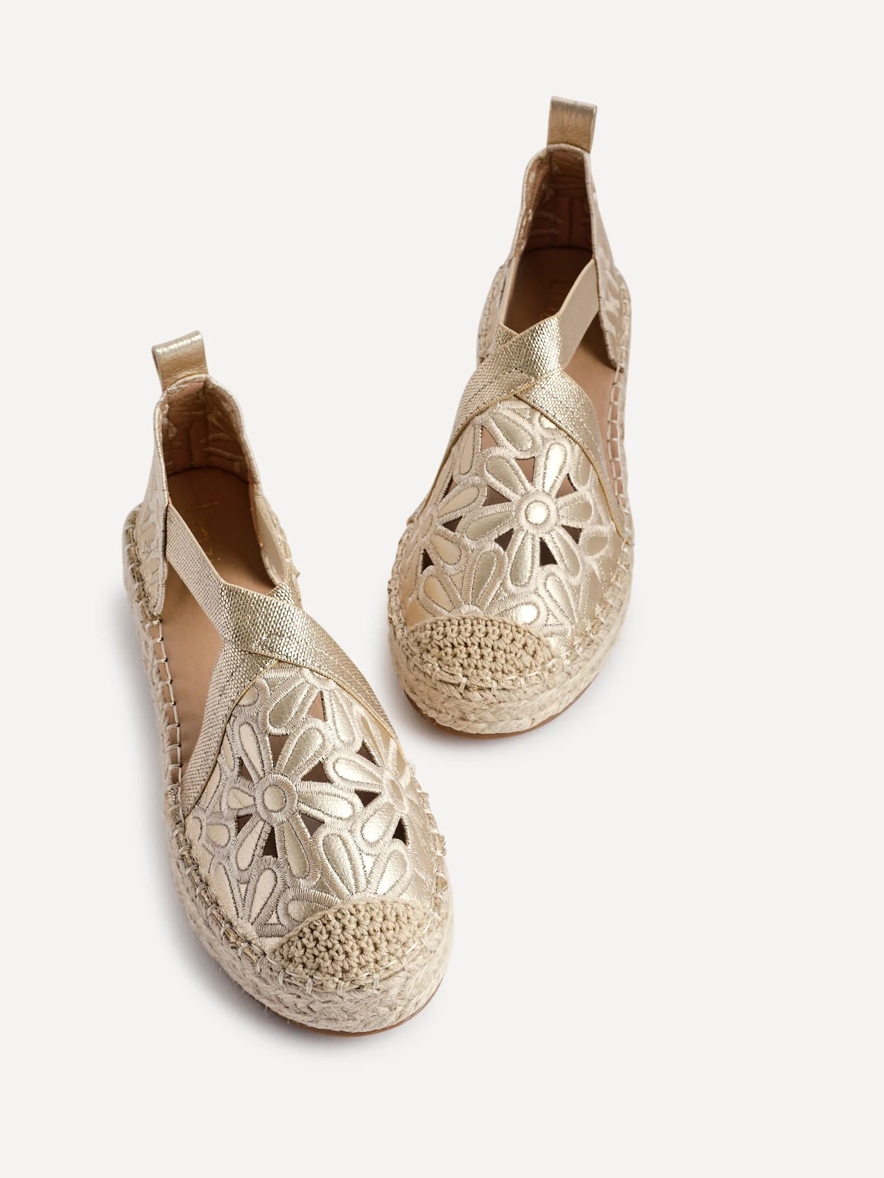Jillian Gold Faux Leather Espadrille Sandals - Image 4