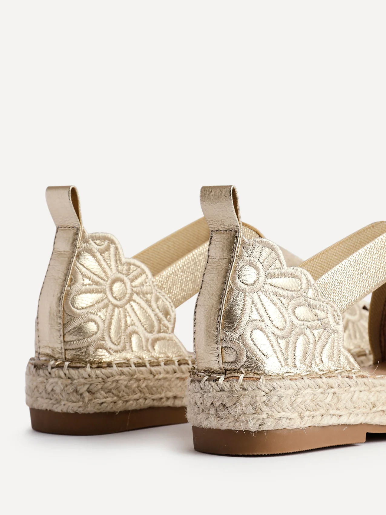 Jillian Gold Faux Leather Espadrille Sandals - Image 5