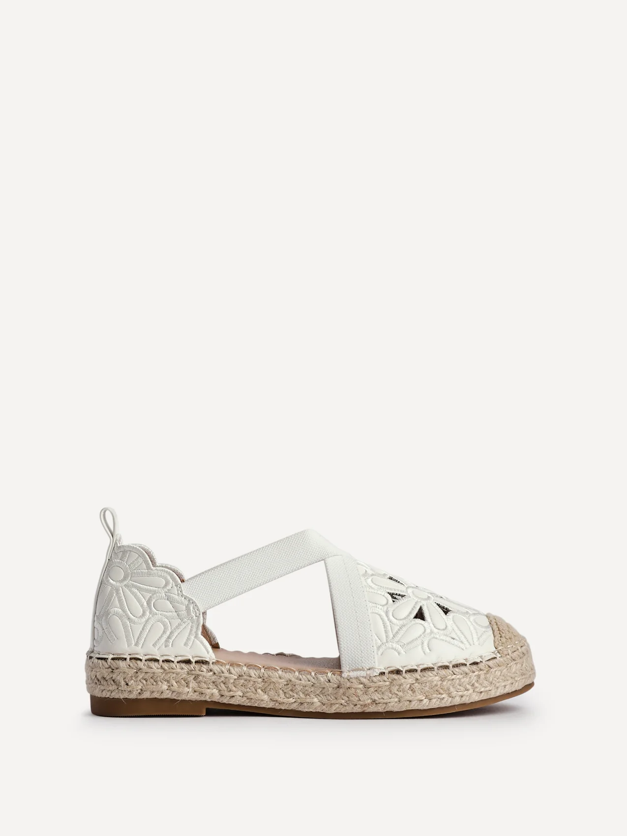 Jillian White Faux Leather Espadrille Sandals - Image 2