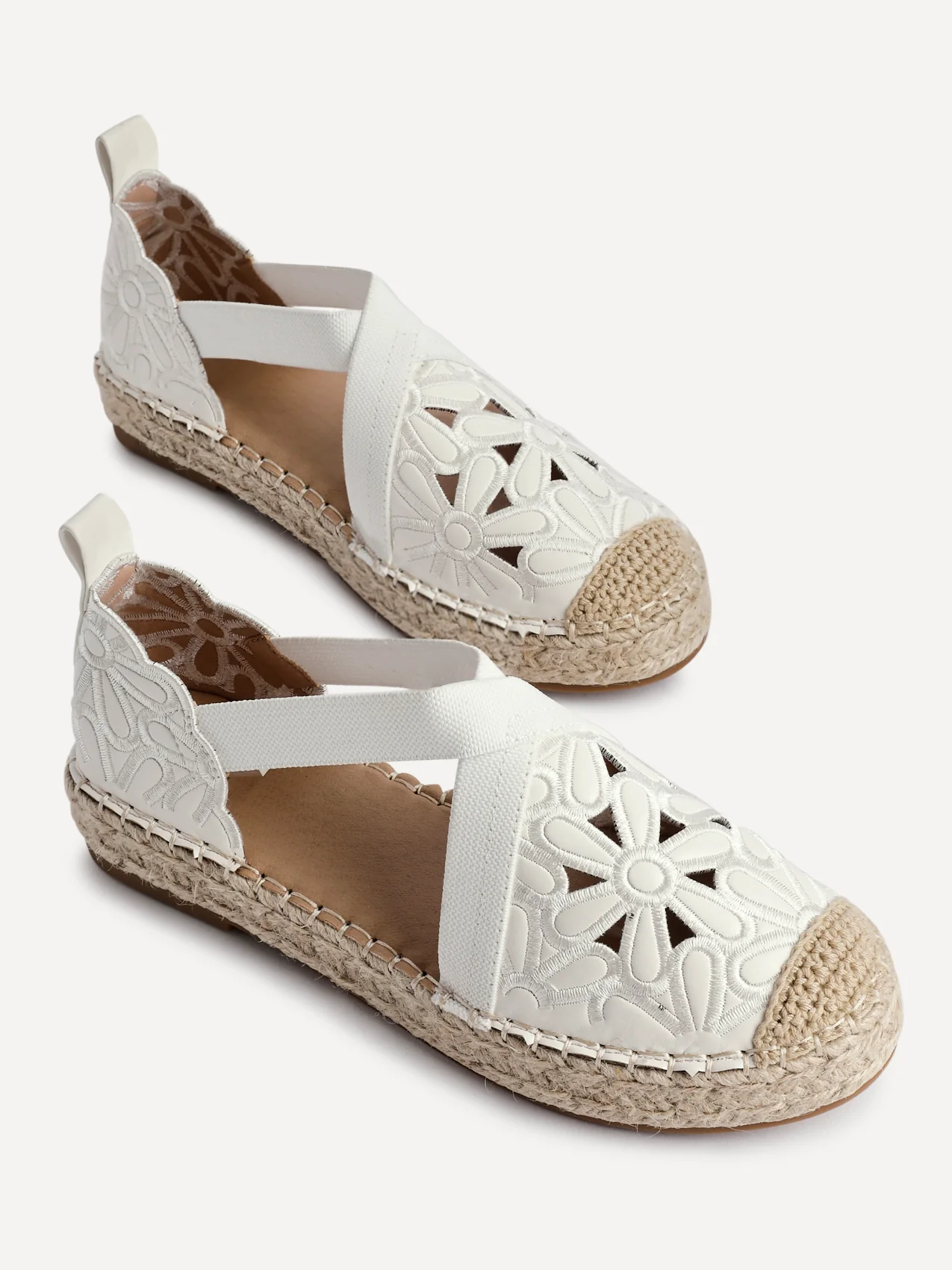 Jillian White Faux Leather Espadrille Sandals - Image 4