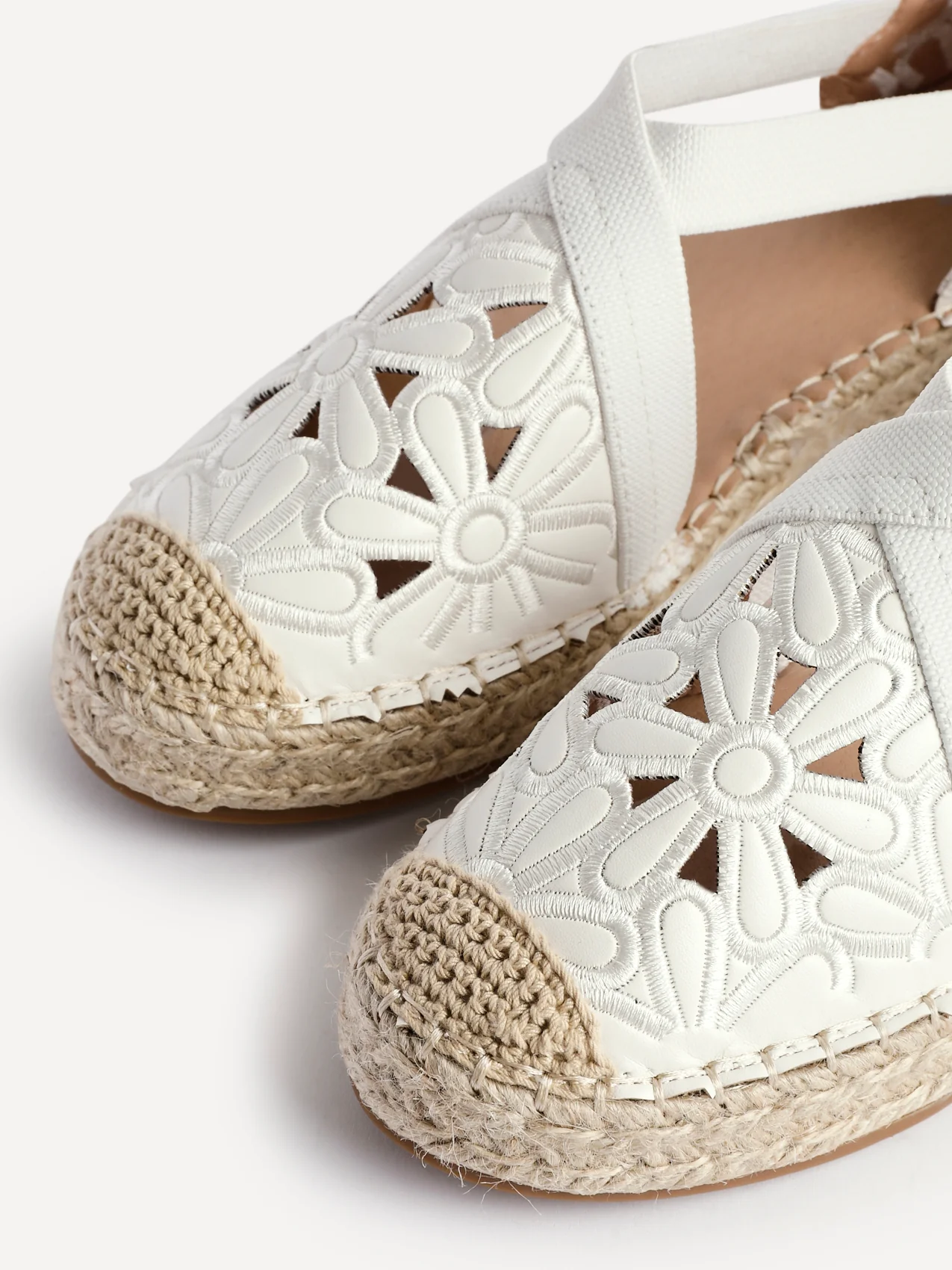 Jillian White Faux Leather Espadrille Sandals - Image 5