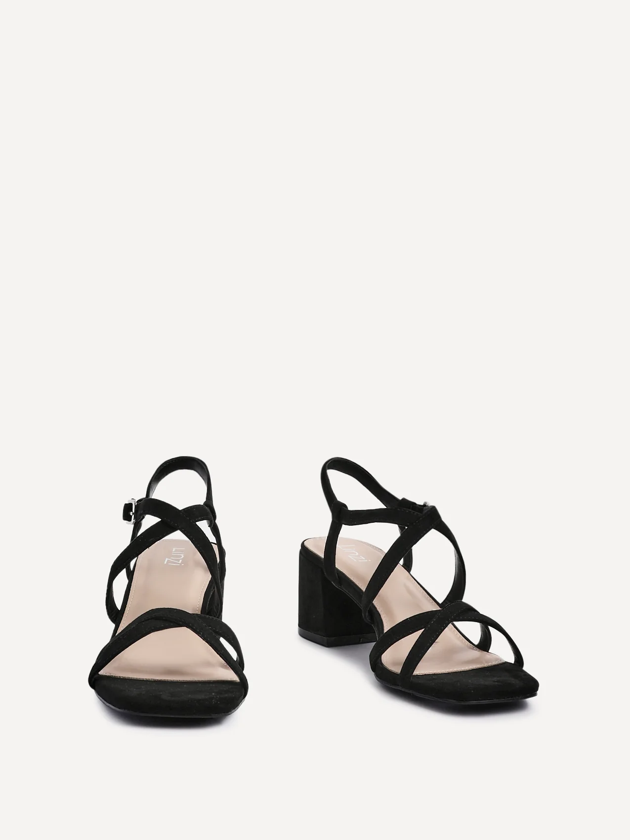 Jovanna Black Strappy Heeled Sandals - Image 3