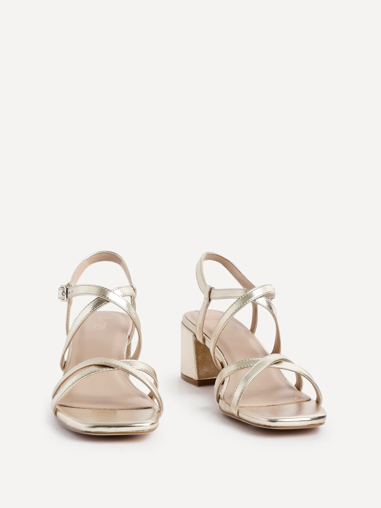 Jovanna Gold Strappy Heeled Sandals - Image 2