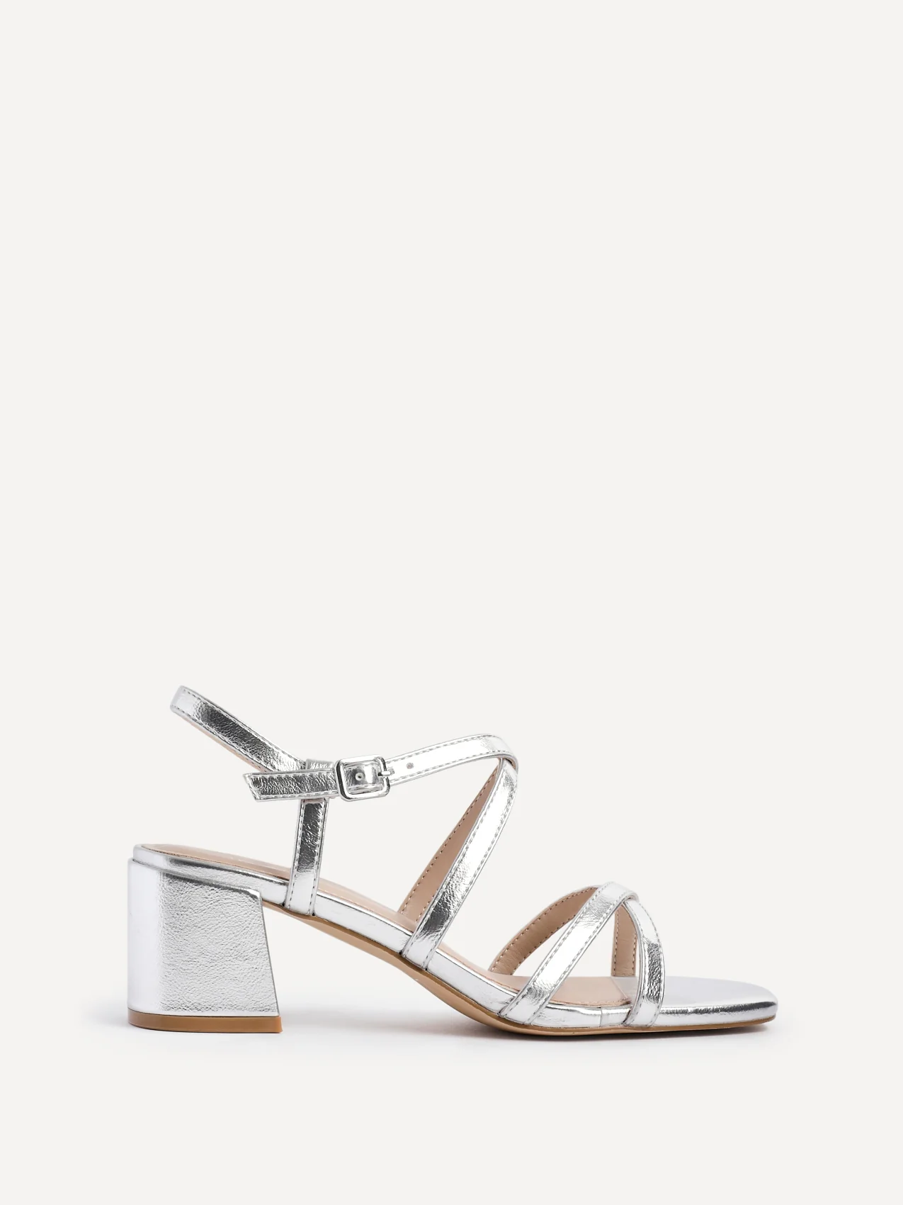 Jovanna Silver Strappy Heeled Sandals - Image 2