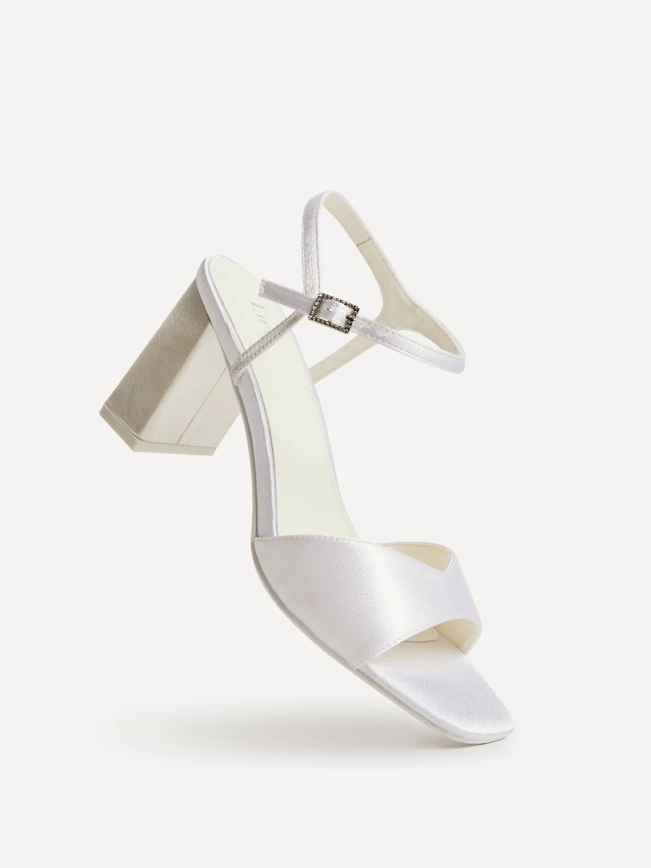 Juliette Bridal Ivory Satin Block Heeled Sandals - Image 5