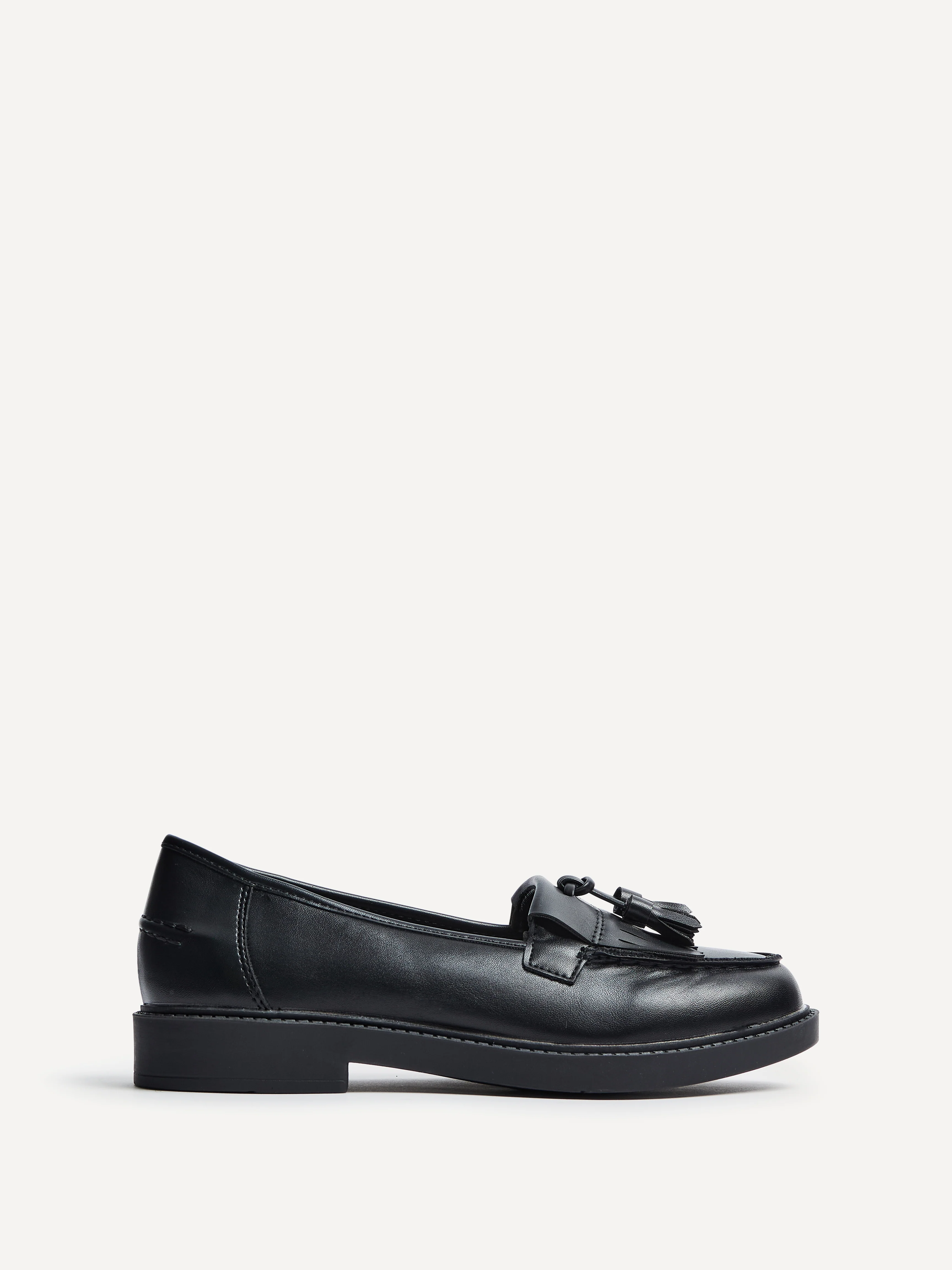 Kassidy Wide Fit Black Faux Loafers - Image 2
