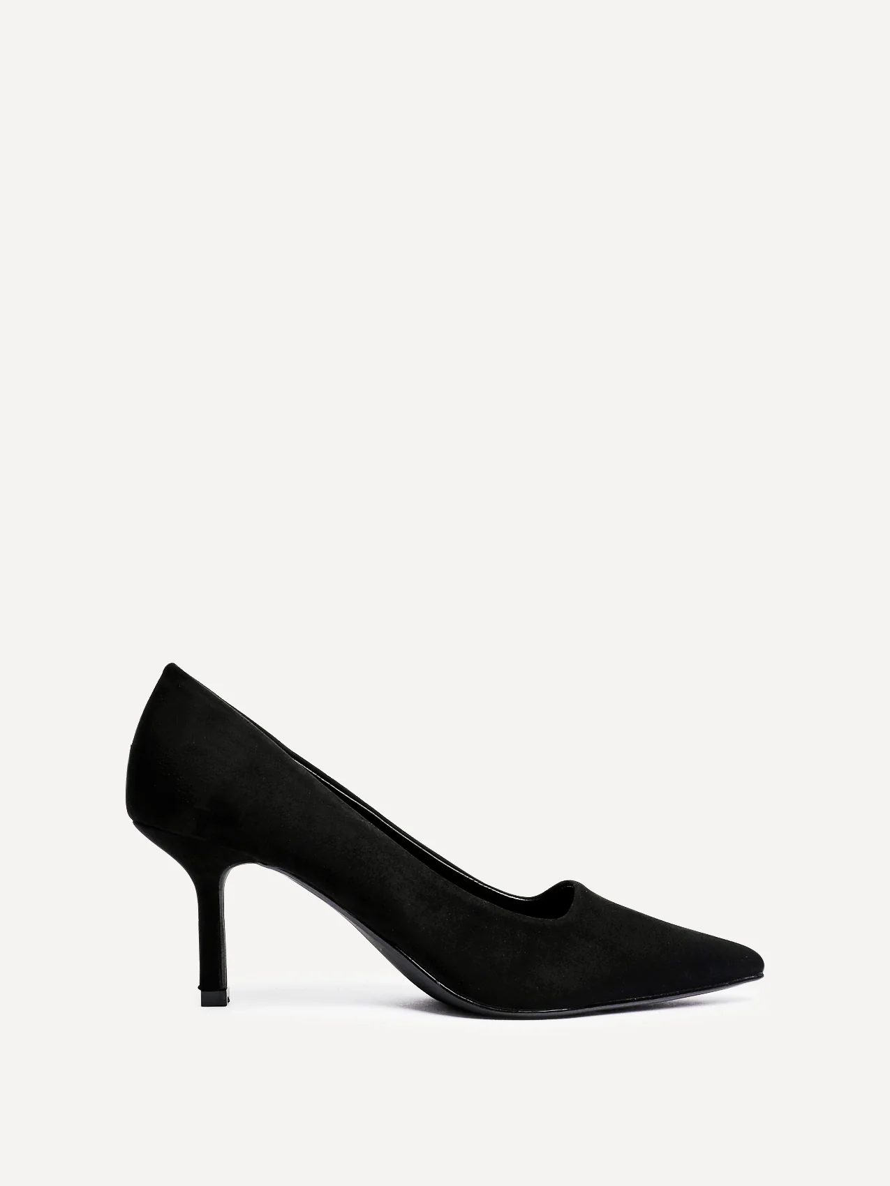 Kat Black Faux Suede Court Heels - Image 3