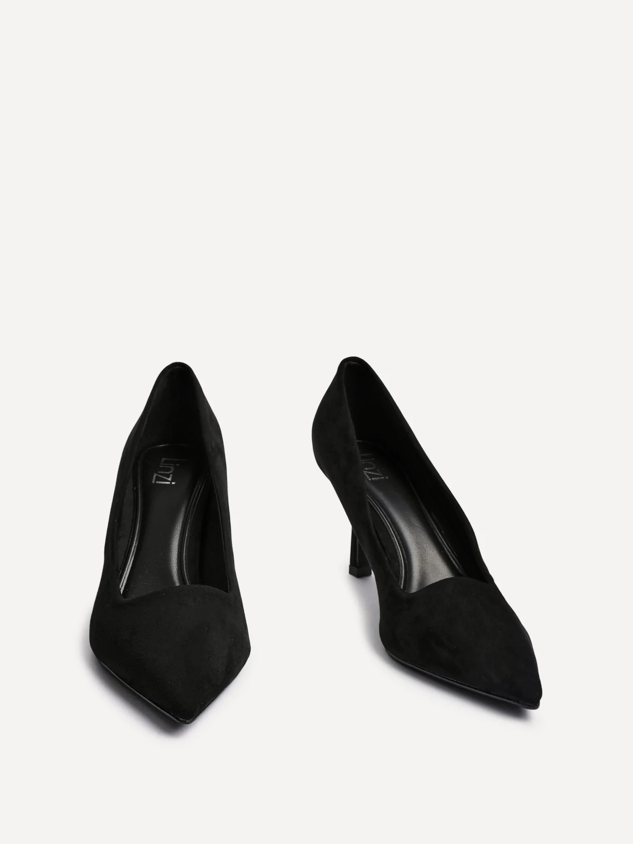 Kat Black Faux Suede Court Heels - Image 4