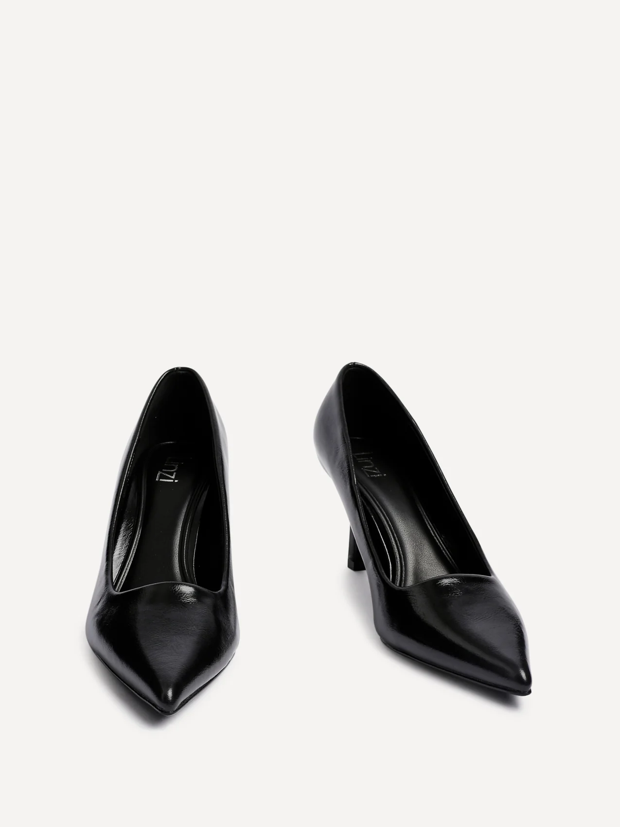Kat Black Faux Leather Court Heels - Image 3