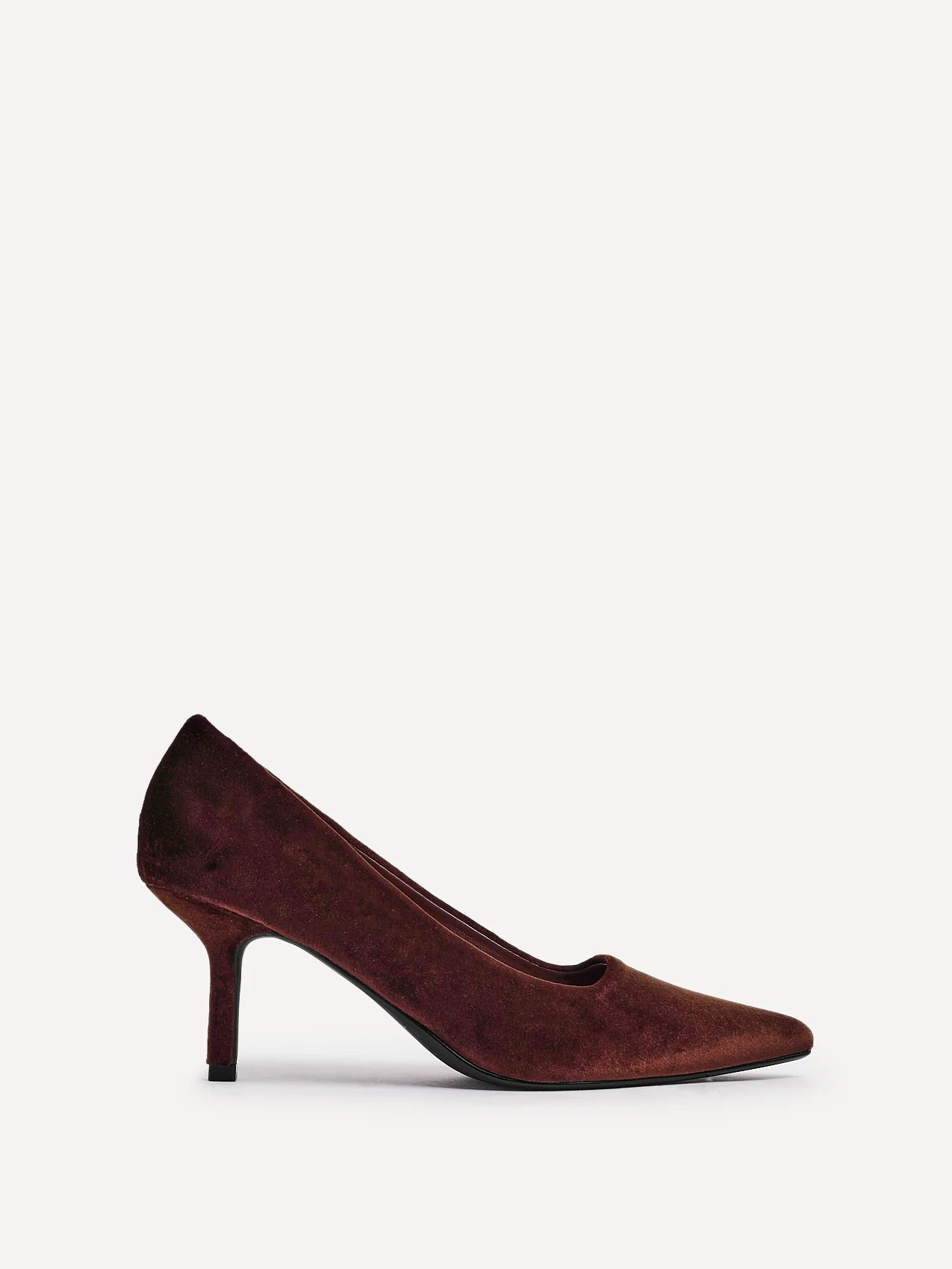 Kat Brown Velvet Classic Court Heels - Image 2