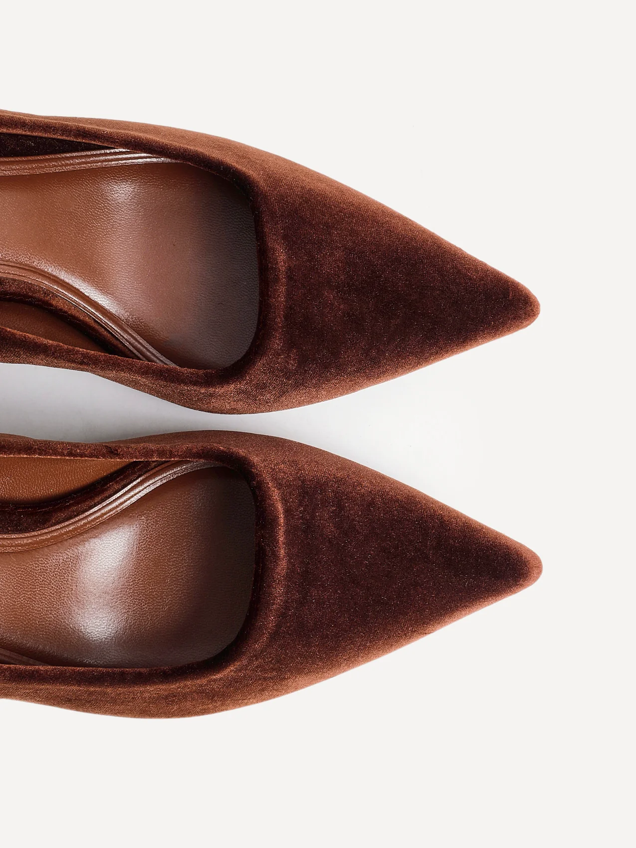 Kat Brown Velvet Classic Court Heels - Image 5