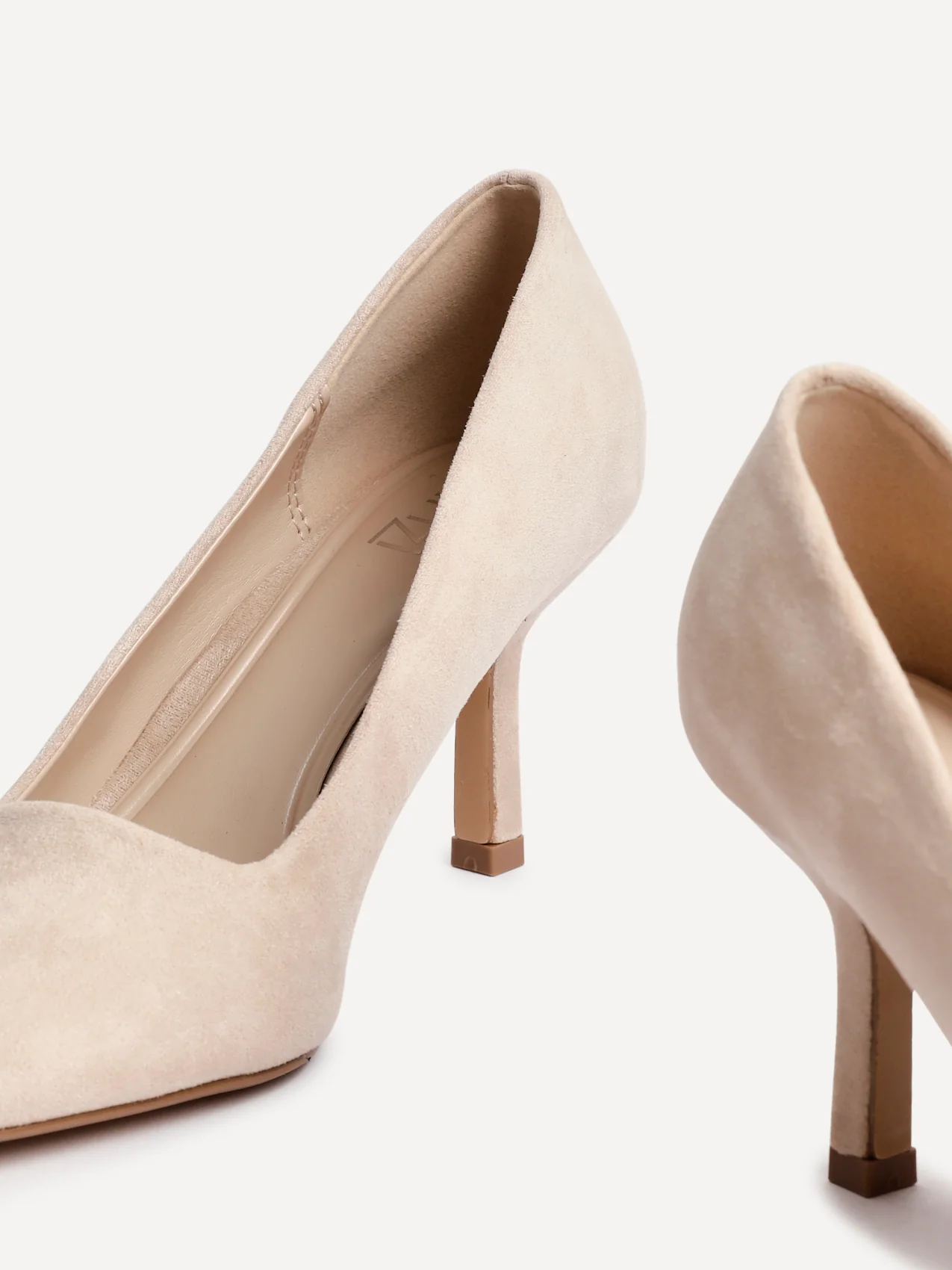 Kat Nude Faux Suede Court Heels - Image 4