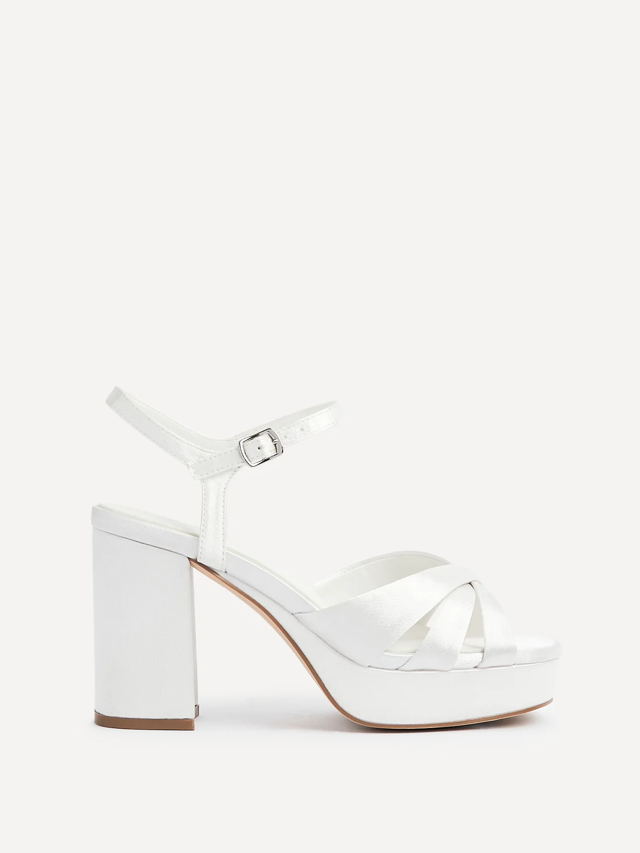 Keliah Bridal Ivory Satin Platform Heels - Image 2
