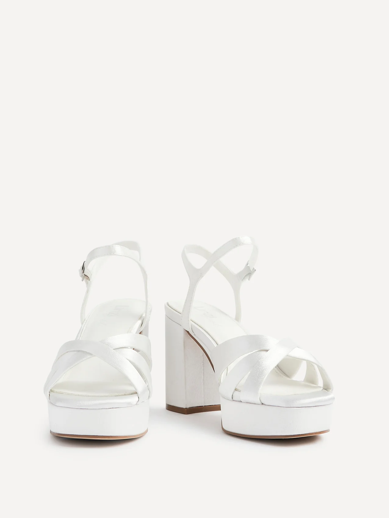Keliah Bridal Ivory Satin Platform Heels - Image 3