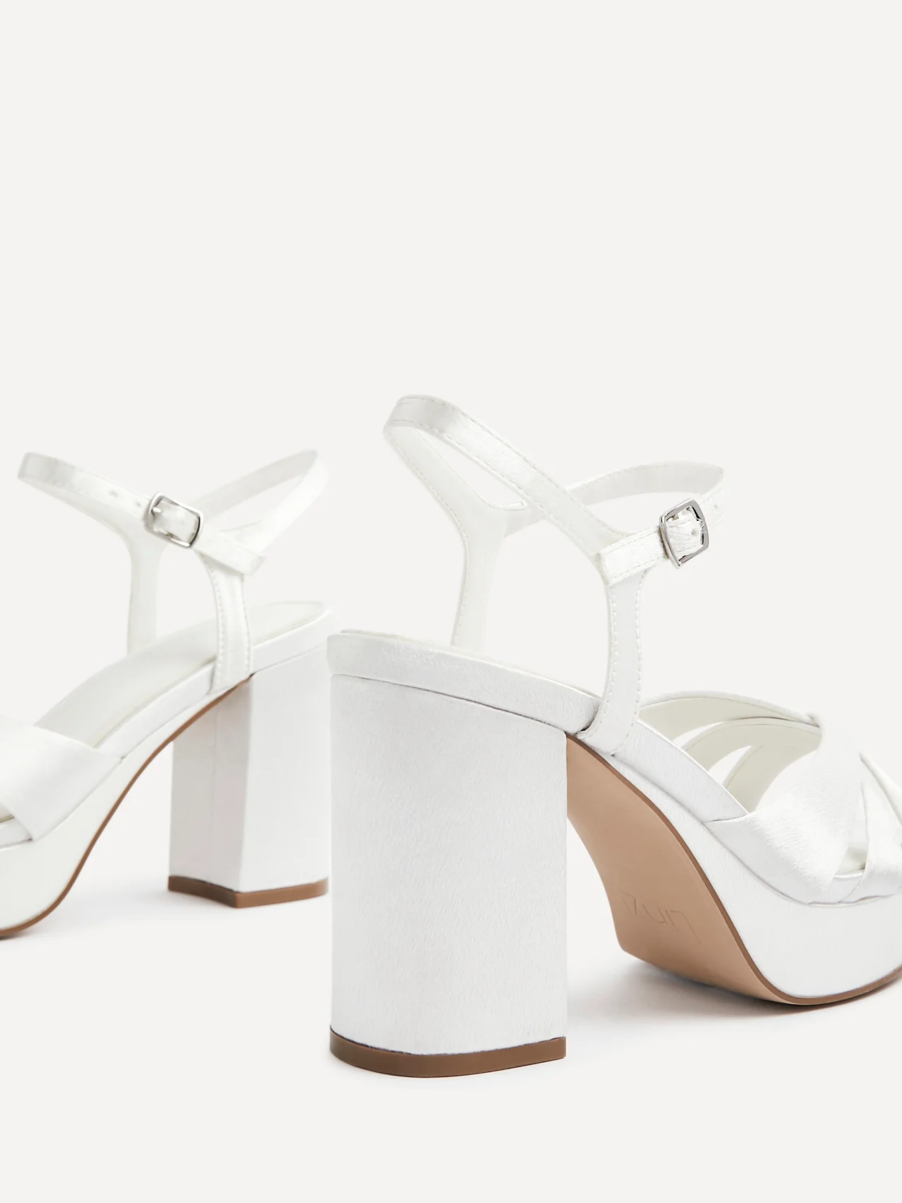 Keliah Bridal Ivory Satin Platform Heels - Image 4