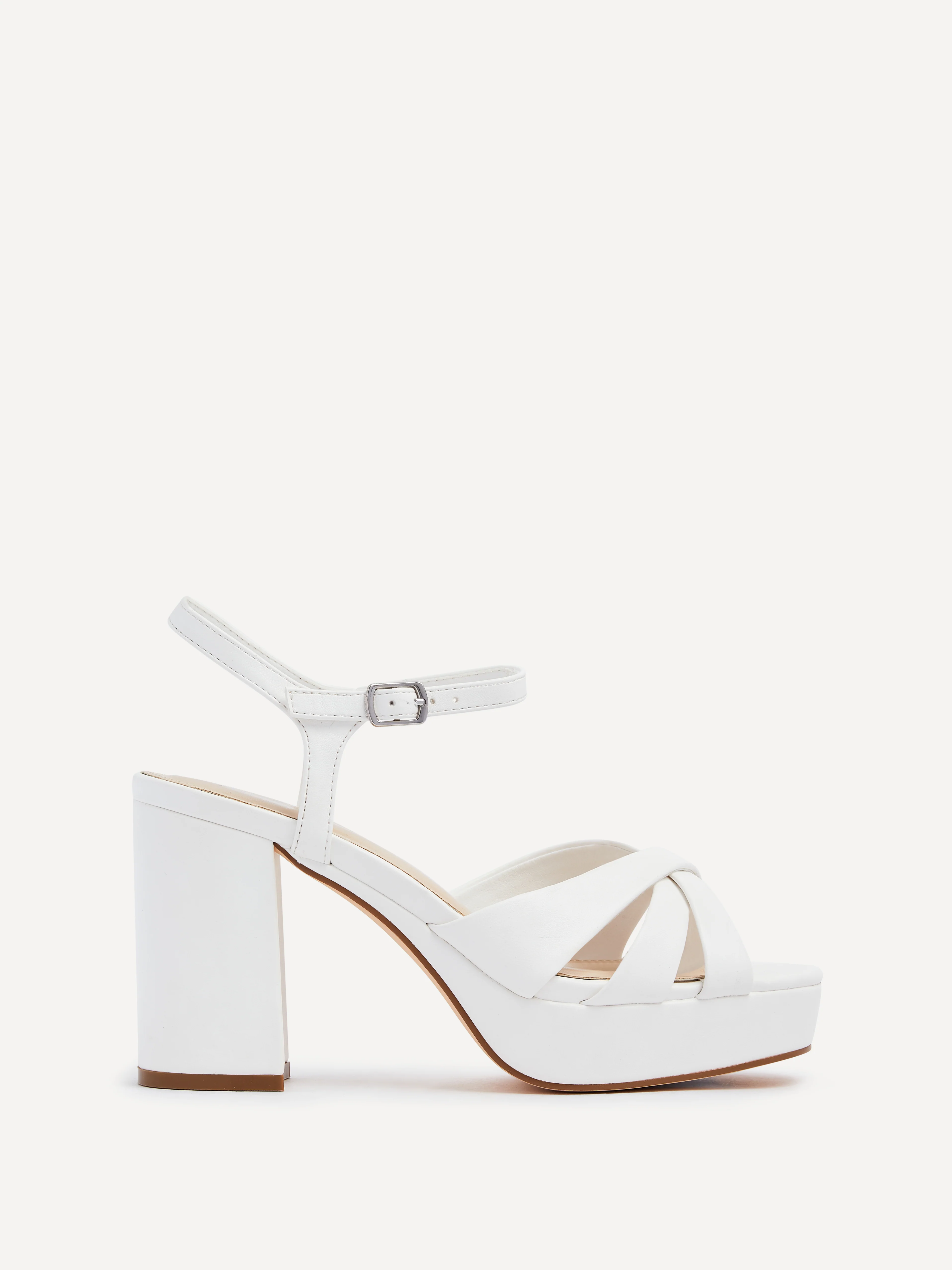Keliah White Faux Leather Platform Heels - Image 2