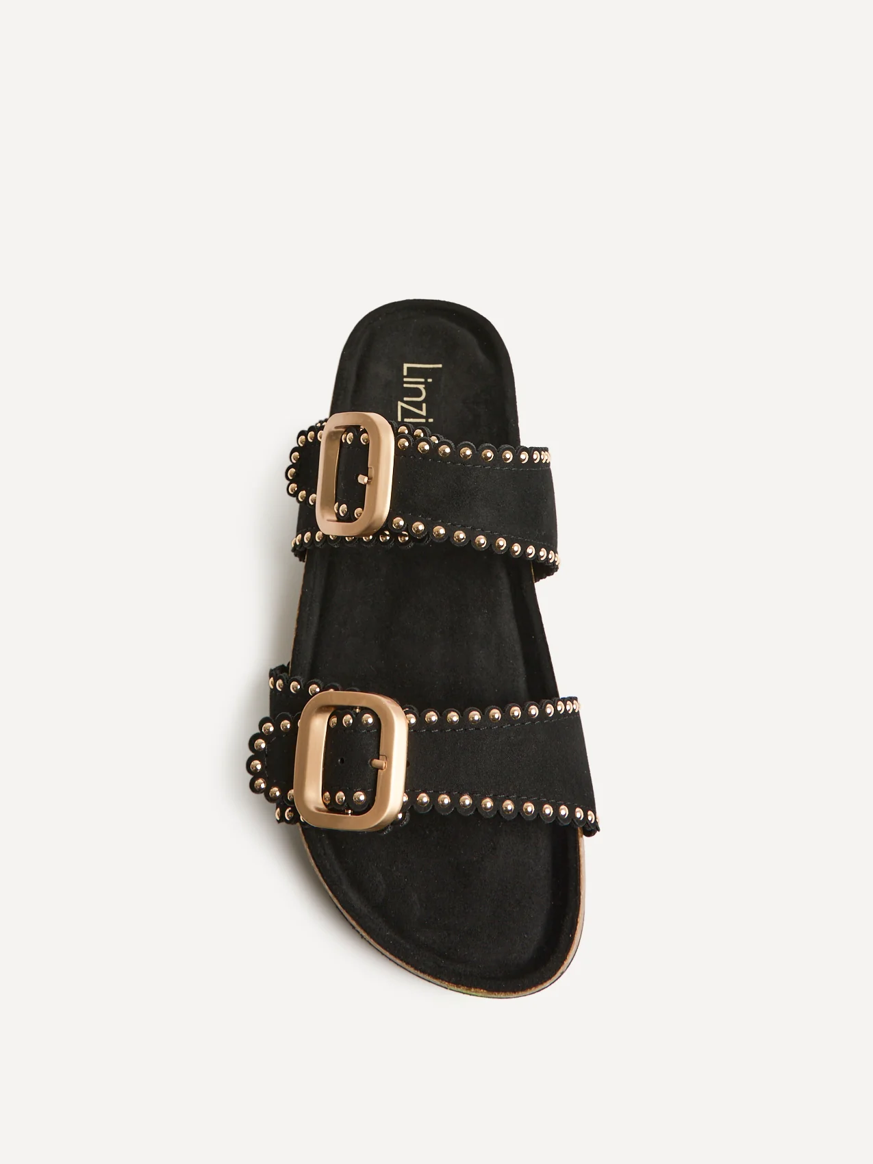 Kelsie Black Double Buckle Sandals - Image 4