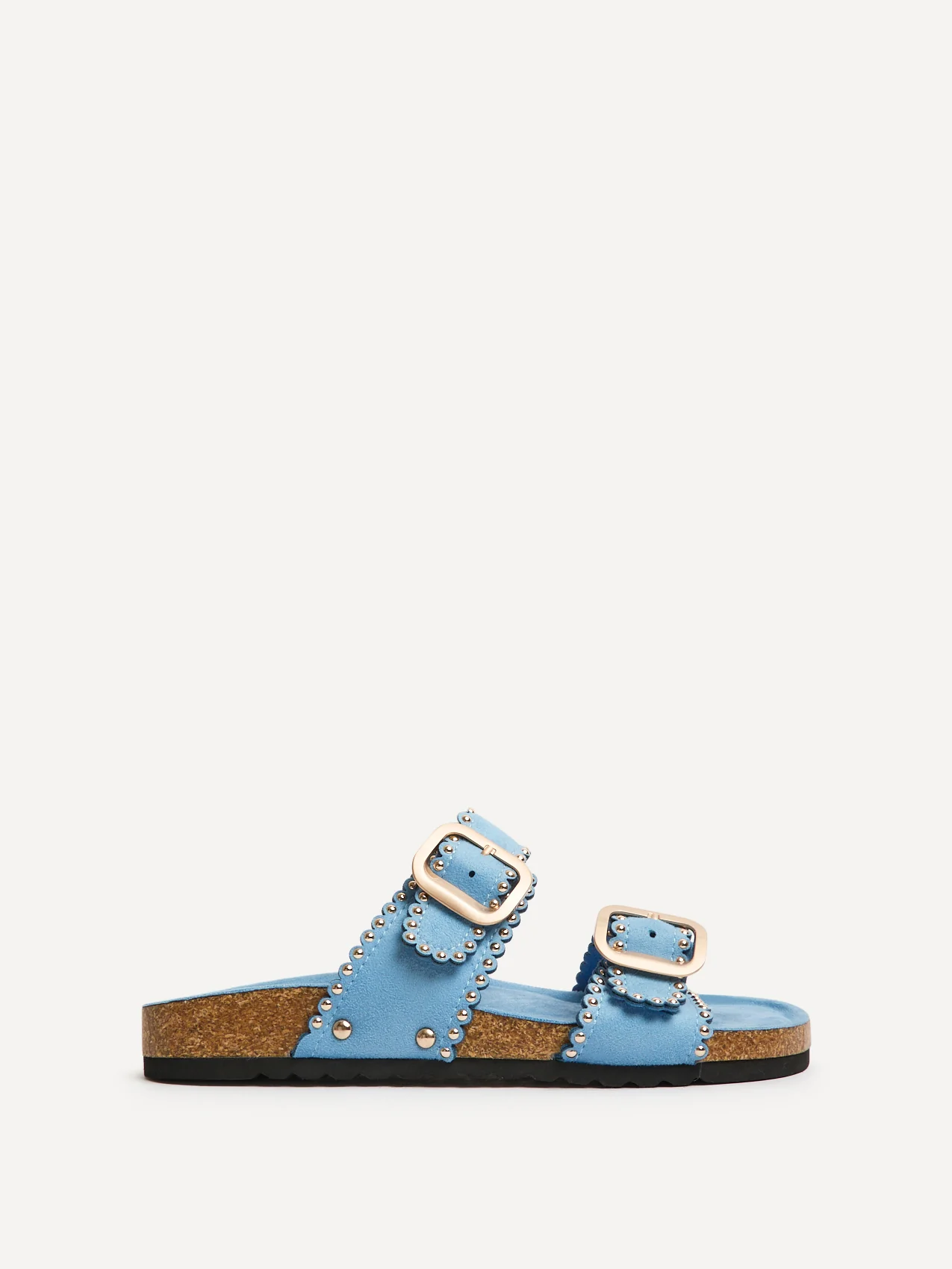 Kelsie Blue Double Buckle Sandals - Image 2