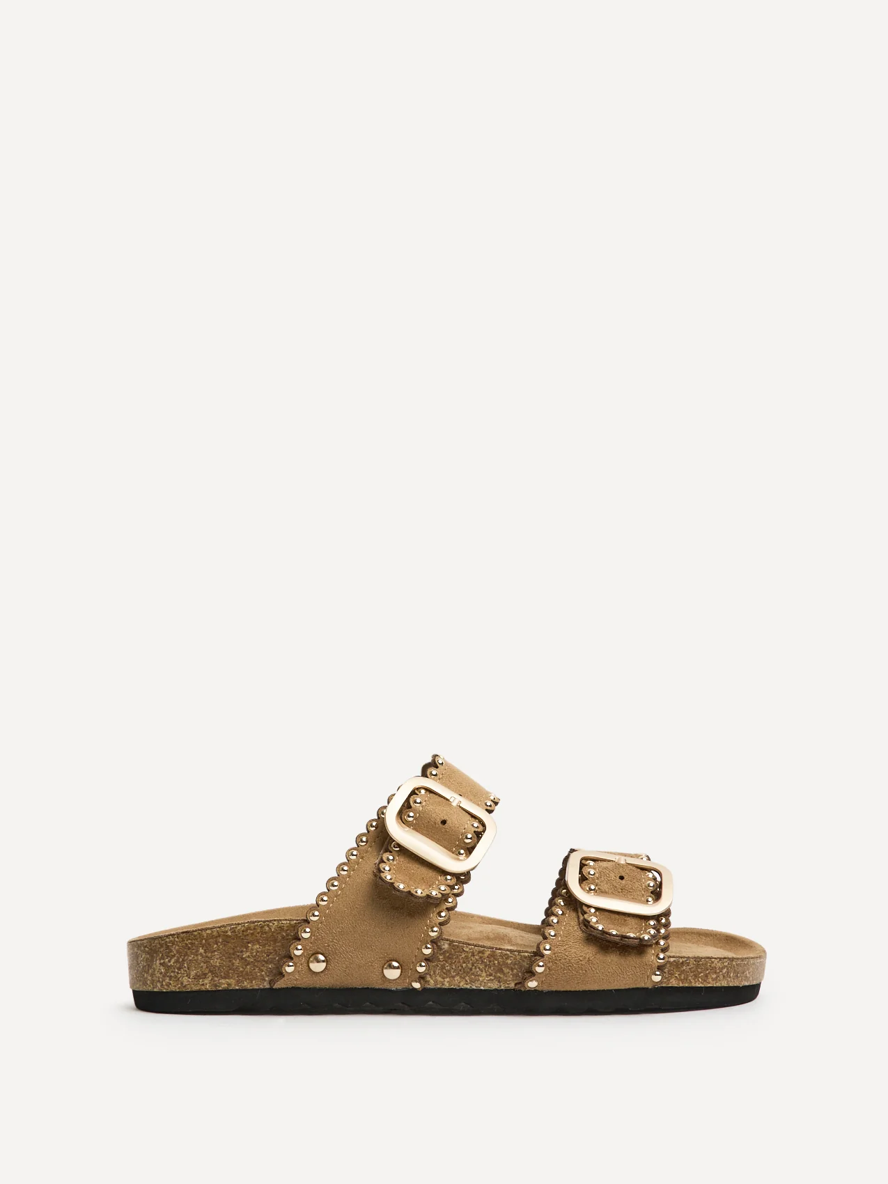 Kelsie Mocha Double Buckle Sandals - Image 2