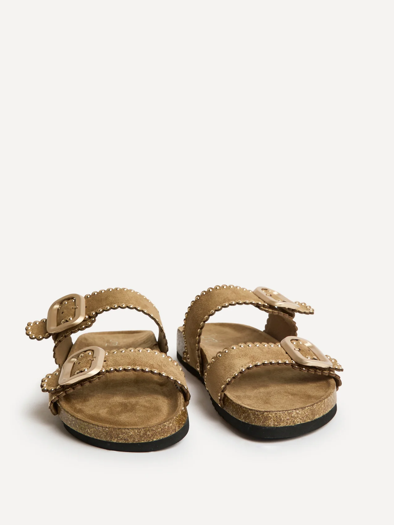 Kelsie Mocha Double Buckle Sandals - Image 3