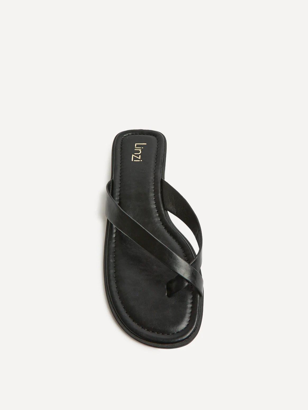 Kimmi Black Faux Leather Flat Sandals - Image 4