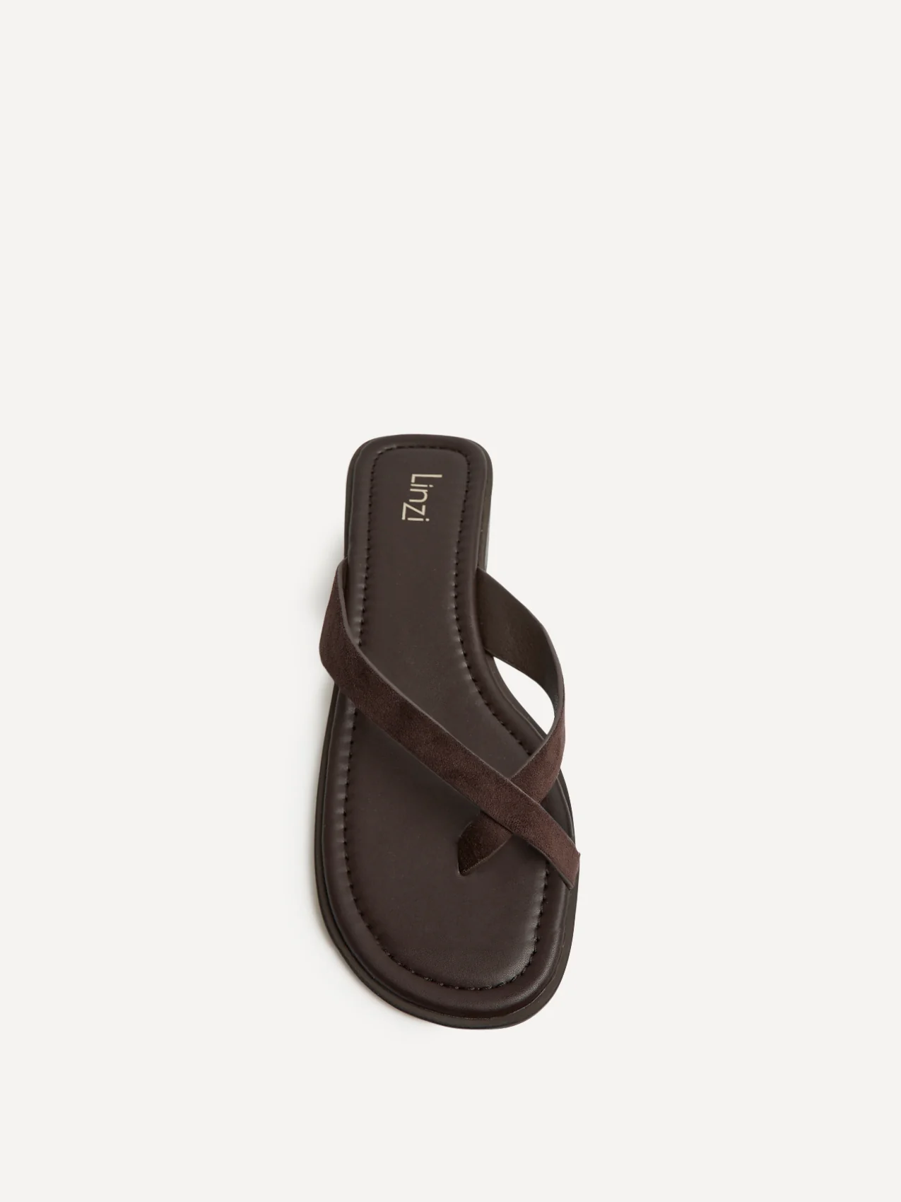 Kimmi Brown Faux Suede Flat Sandals - Image 4