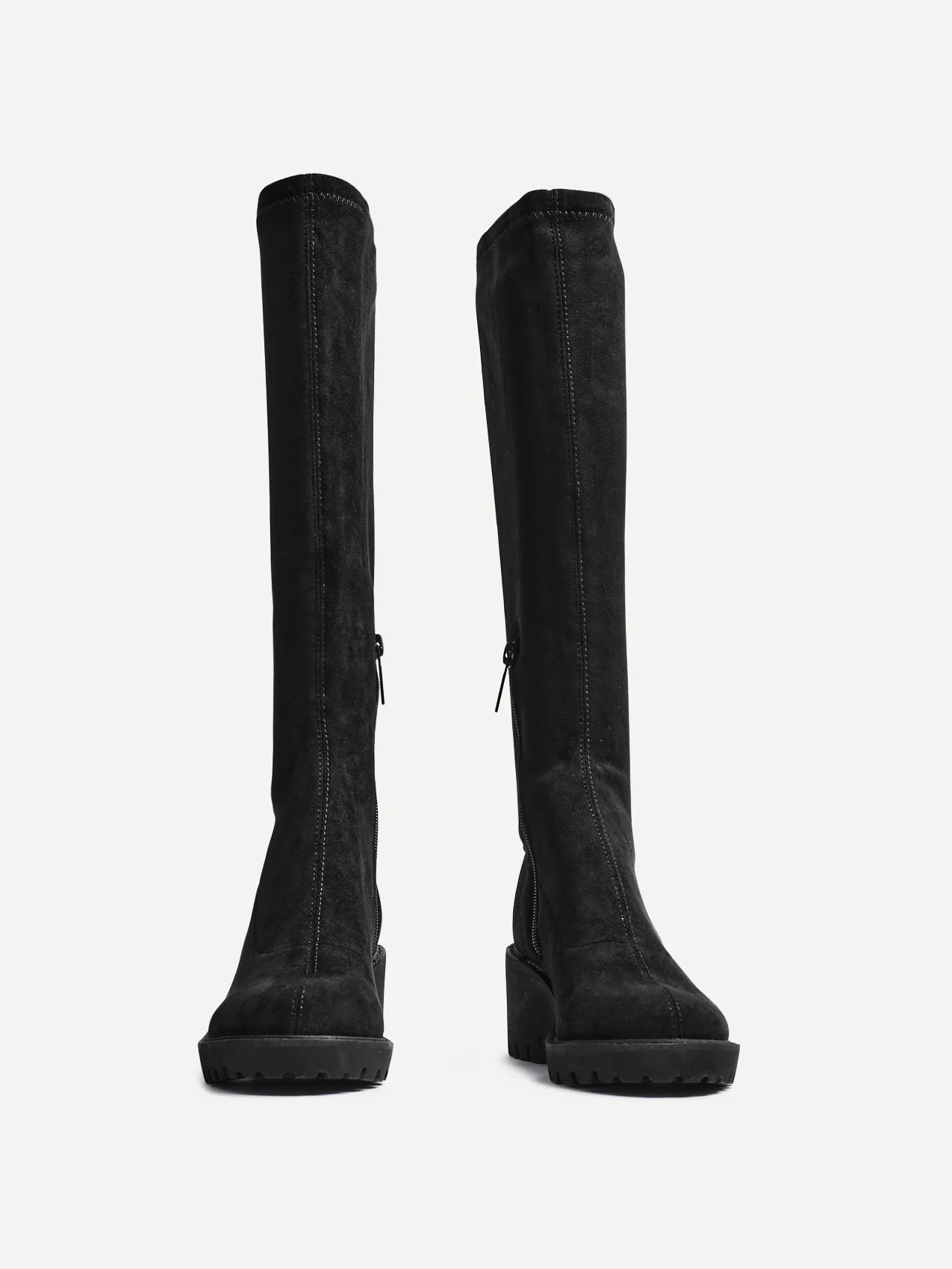 Kortina Black Wedged Long Boots - Image 3