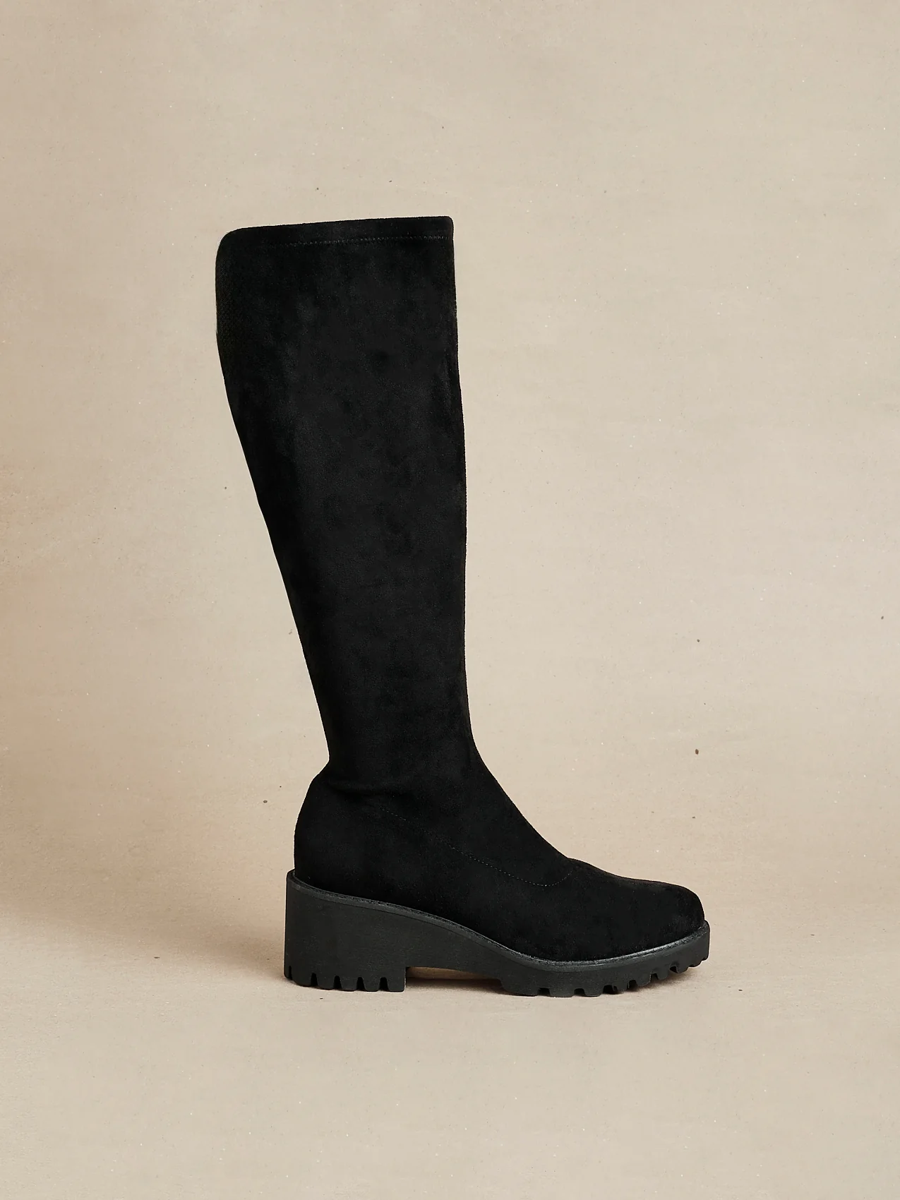 Kortina Black Wedged Long Boots - Image 6