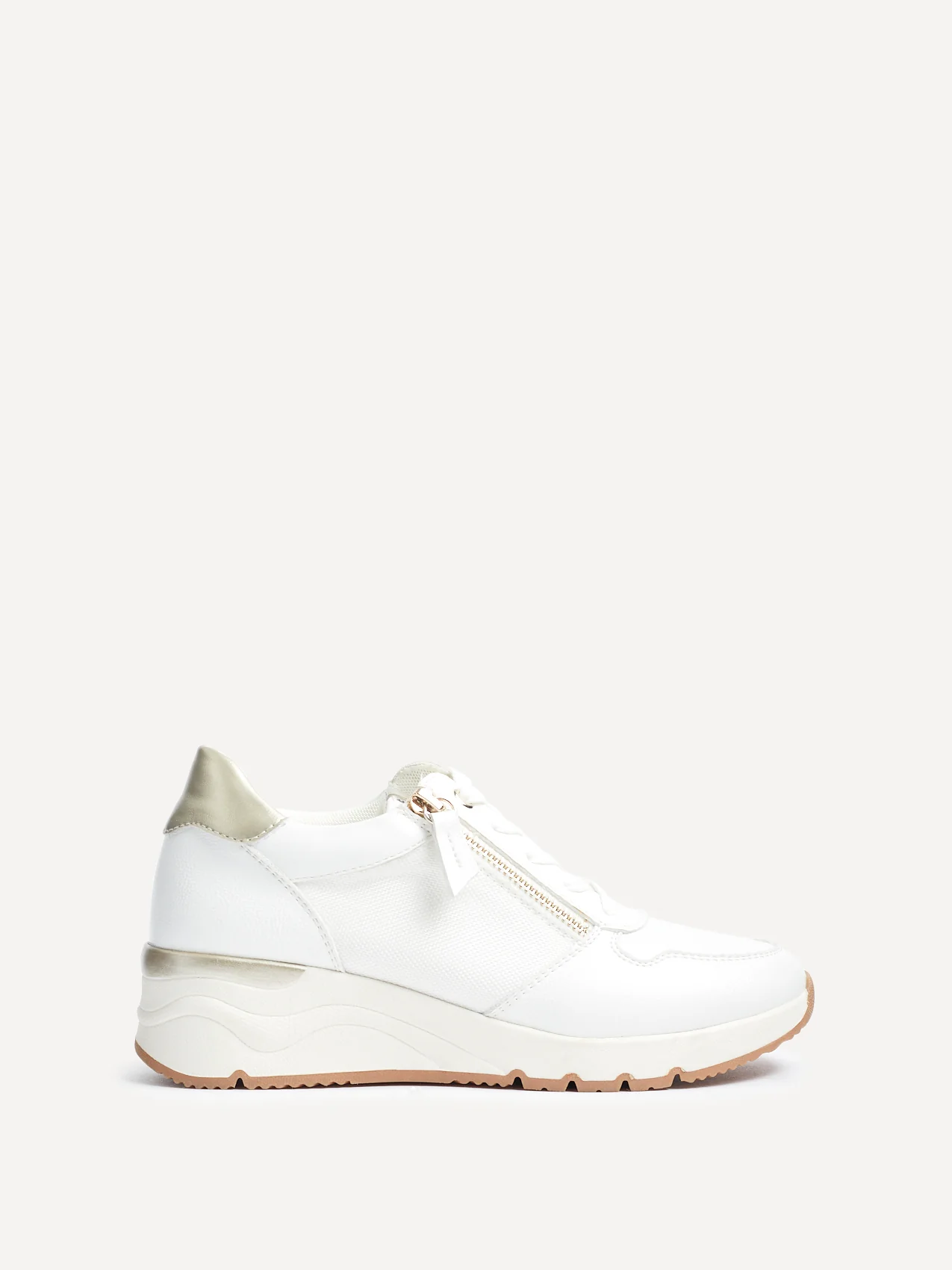 Kyla White Wedge Trainers - Image 2