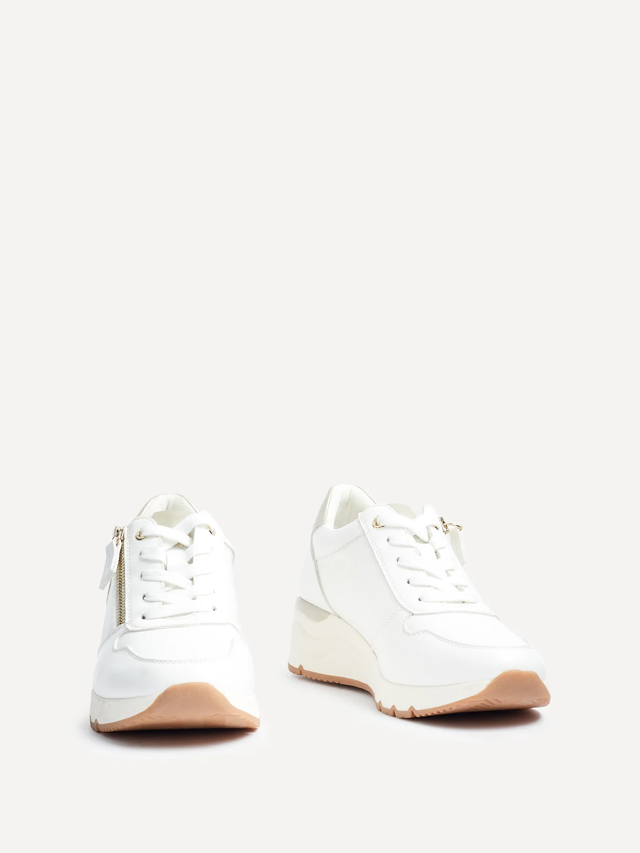 Kyla White Wedge Trainers - Image 3