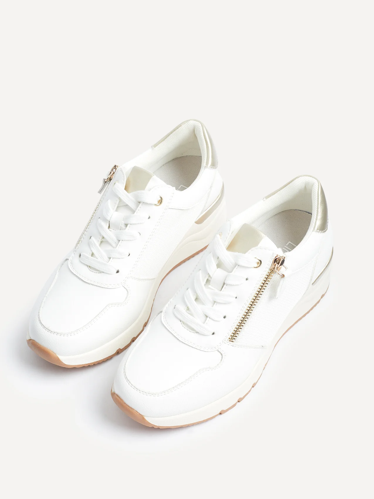 Kyla White Wedge Trainers - Image 5