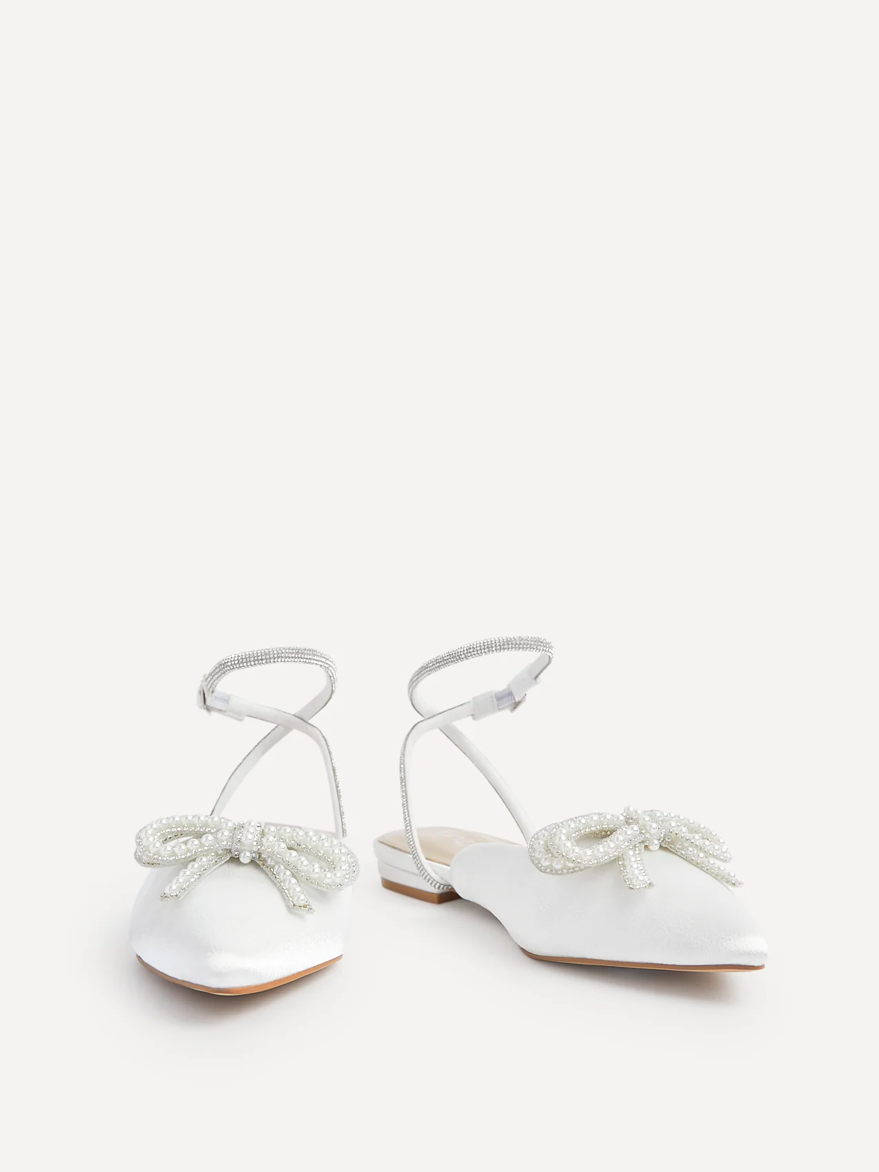 Lalita Bridal Ivory Satin Flat Mules - Image 4