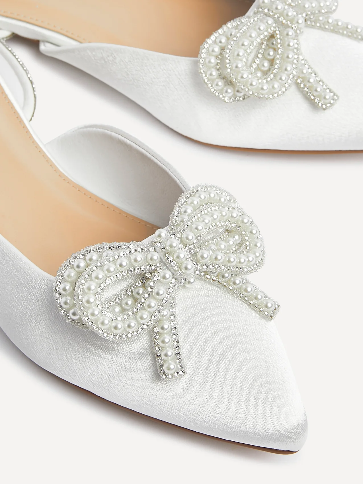 Lalita Bridal Ivory Satin Flat Mules - Image 5