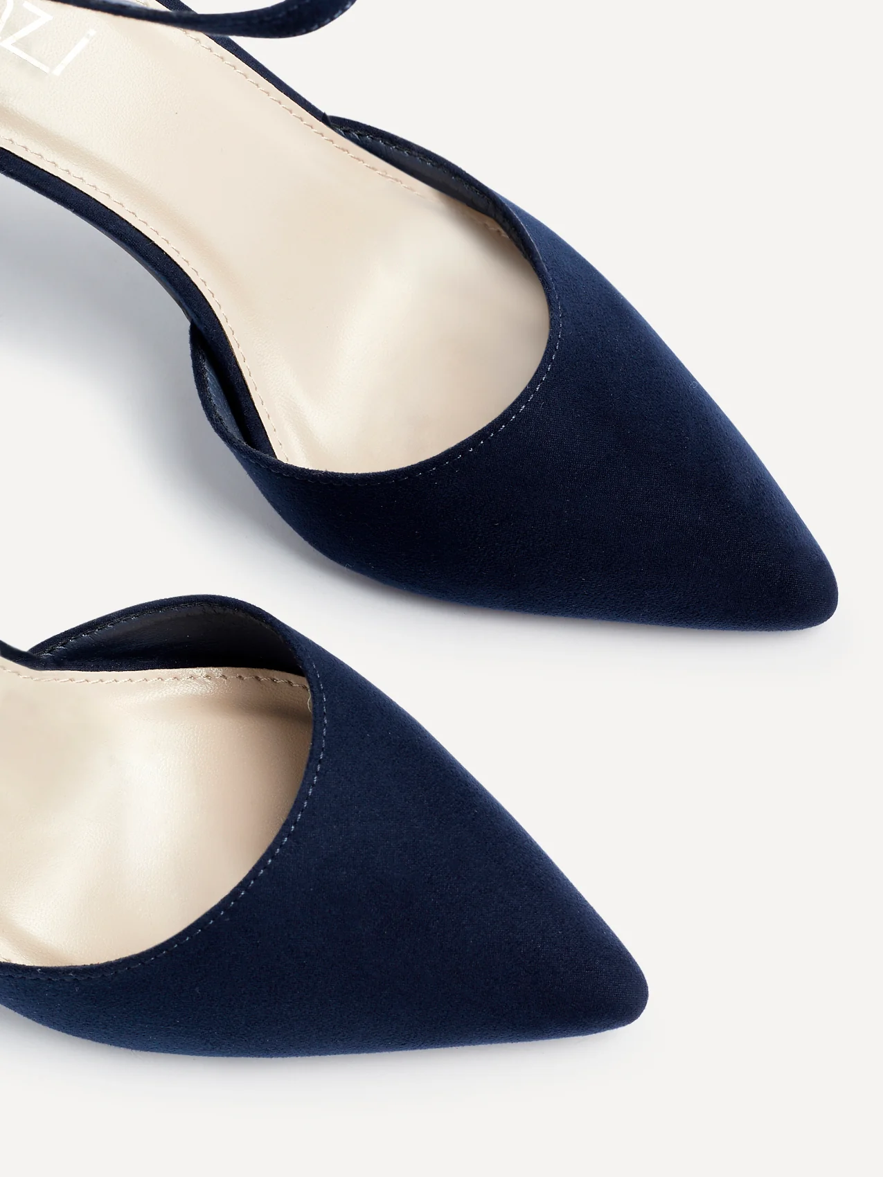 Lavora Wide Fit Navy Faux Suede Court Heels - Image 4