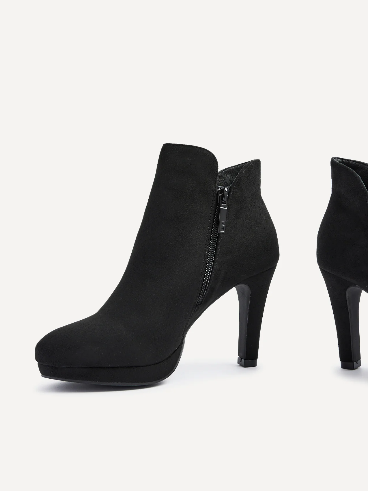 Layara Black Faux Suede Platform Ankle Boots - Image 5