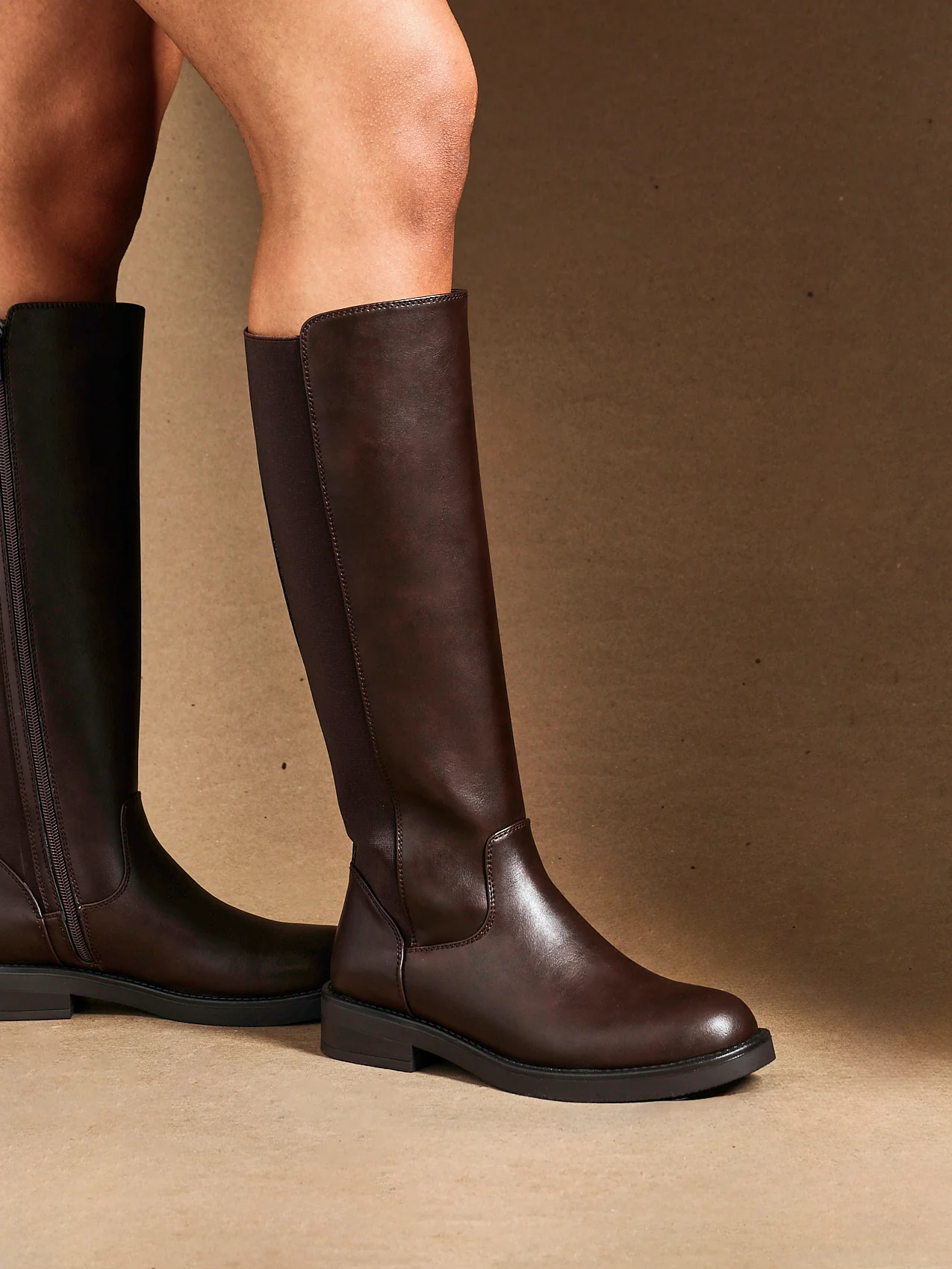 League Brown Long Boots