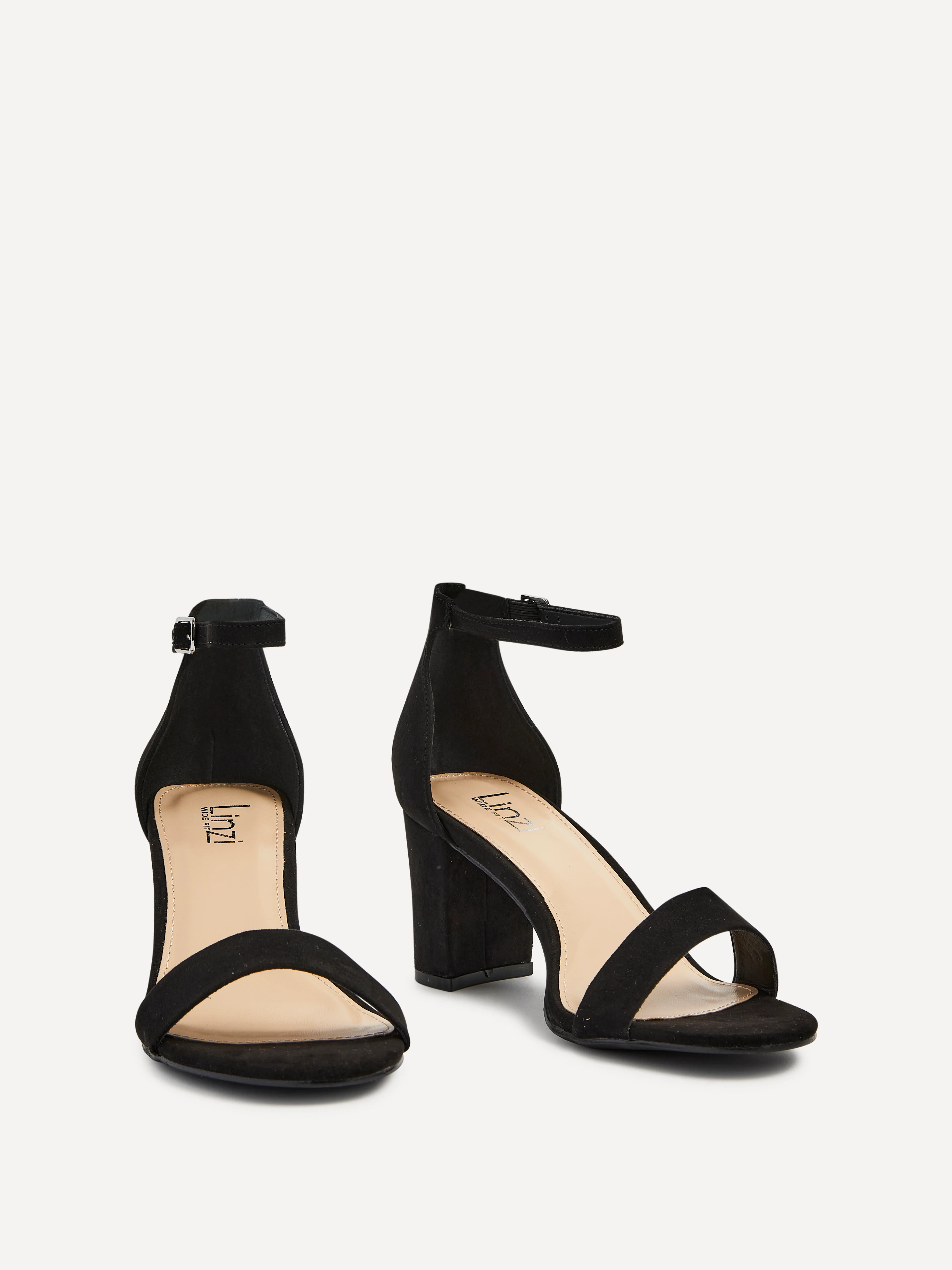 Legacy Wide Fit Black Faux Suede Block Heels - Image 3