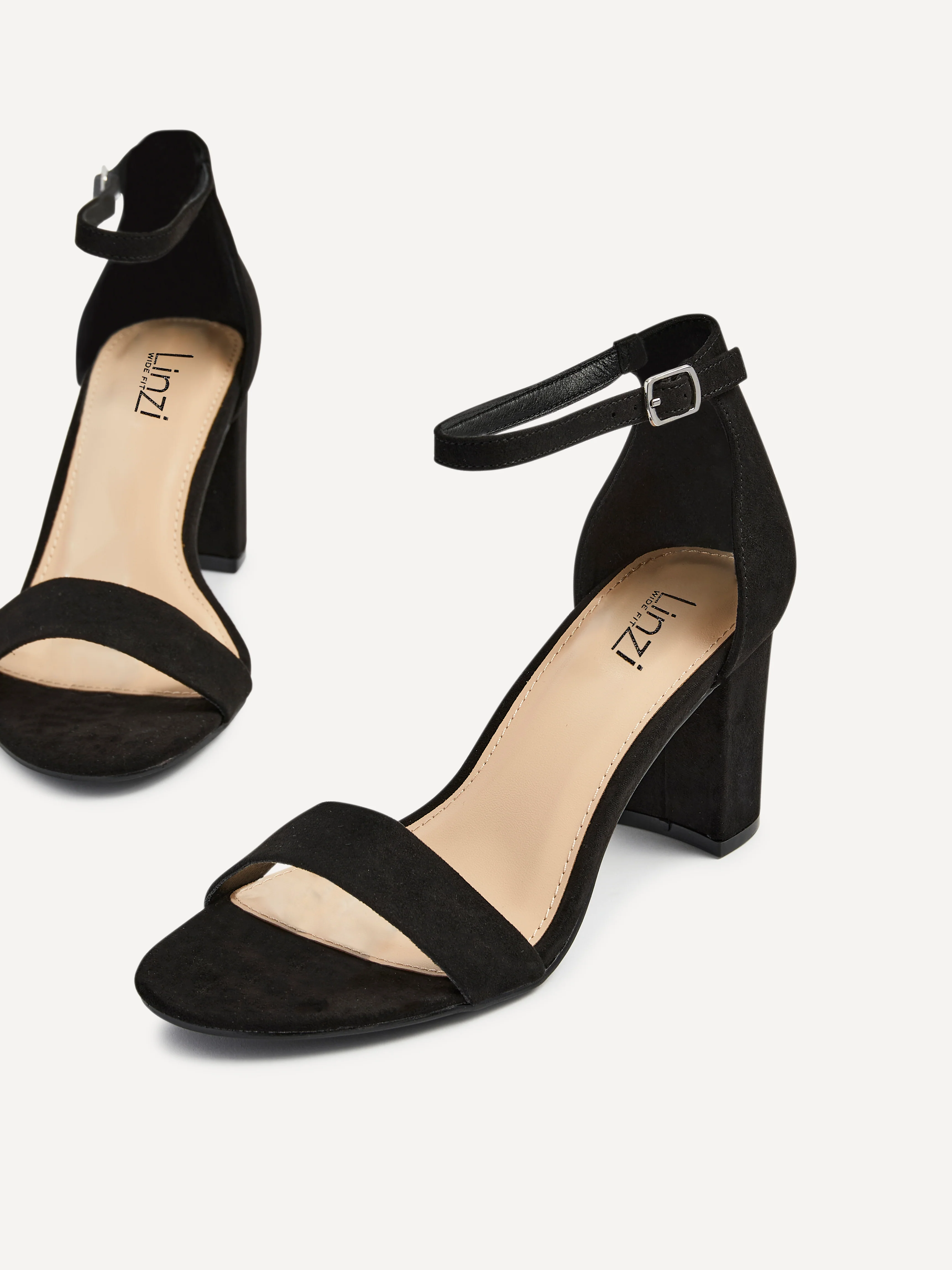 Legacy Wide Fit Black Faux Suede Block Heels - Image 5