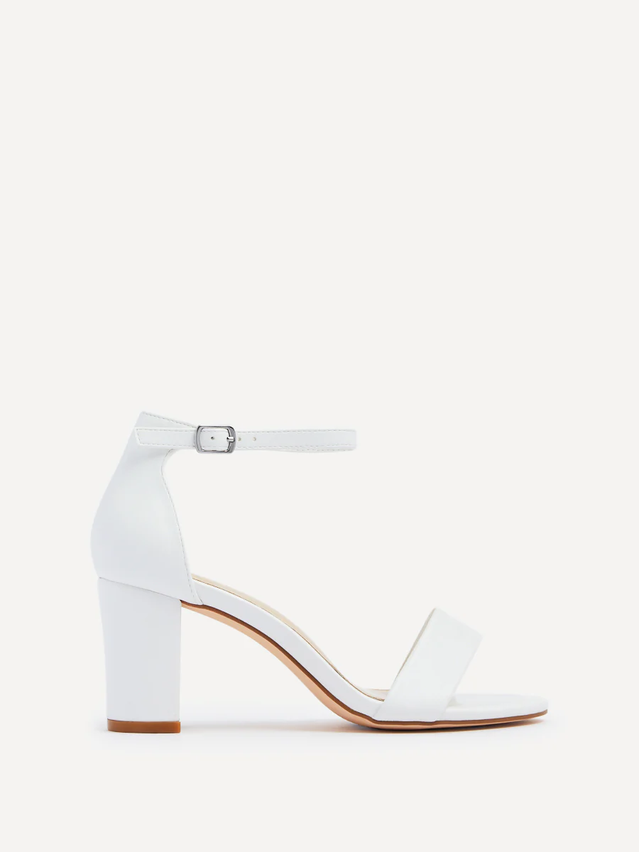 Legacy Wide Fit White Faux Leather Block Heels - Image 2