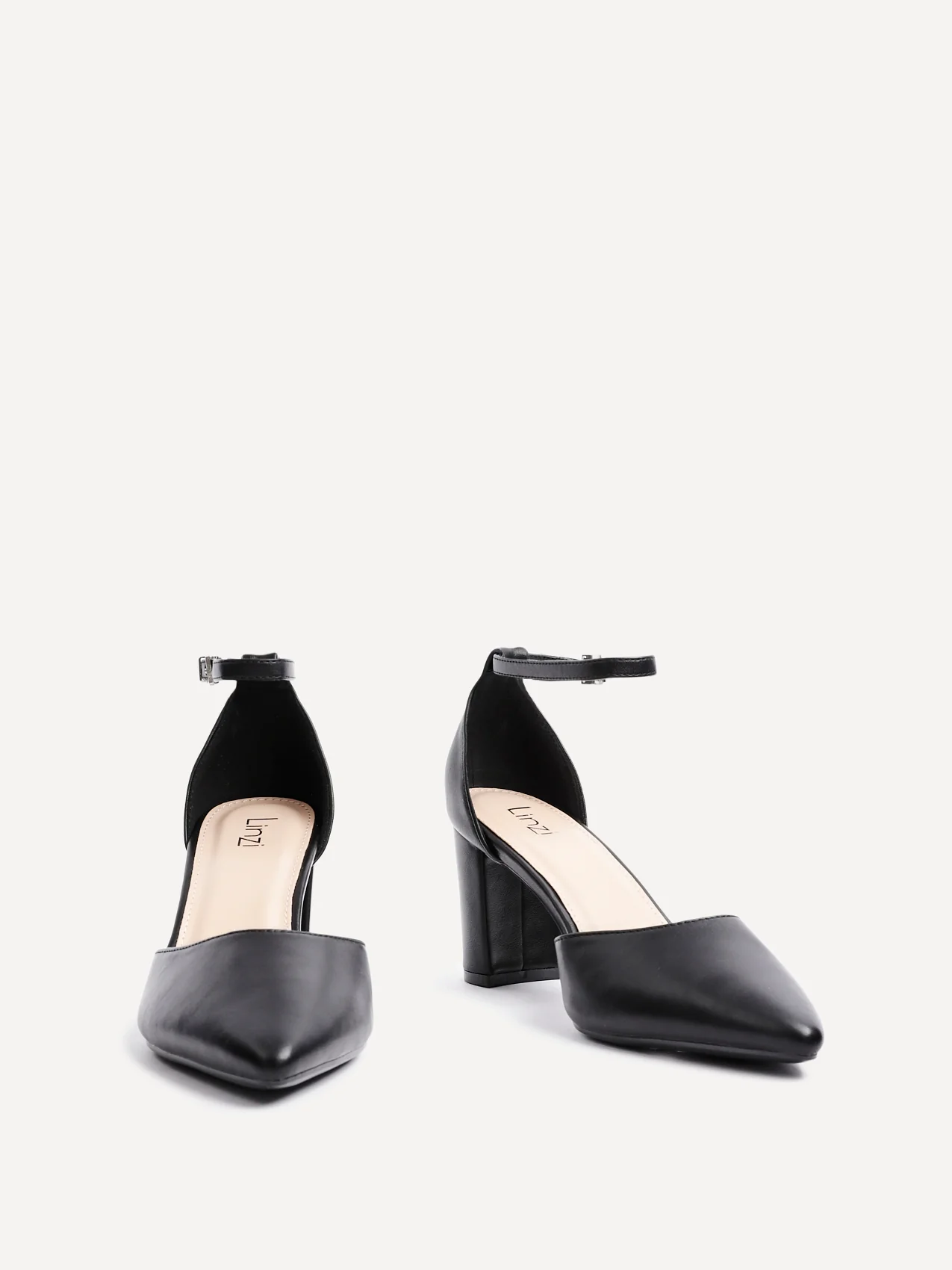 Leona Black Faux Leather Court Heels - Image 3