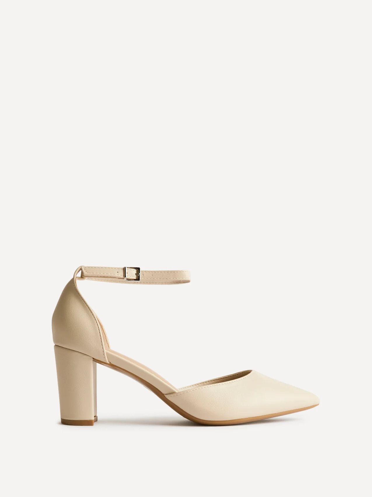 Leona Nude Faux Leather Court Heels - Image 2