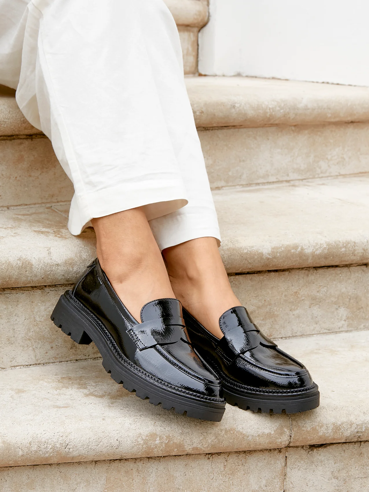 Lesson Black Patent Chunky Loafers - Image 6