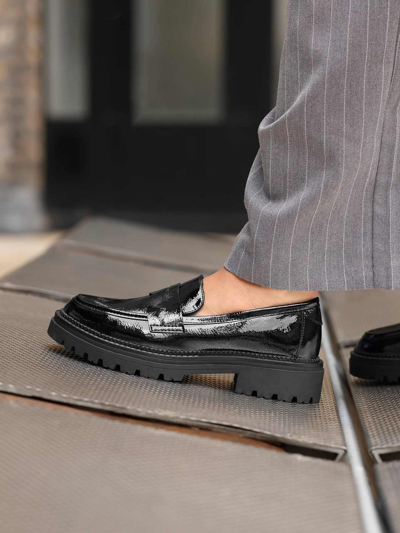Lesson Black Patent Chunky Loafers - Image 7