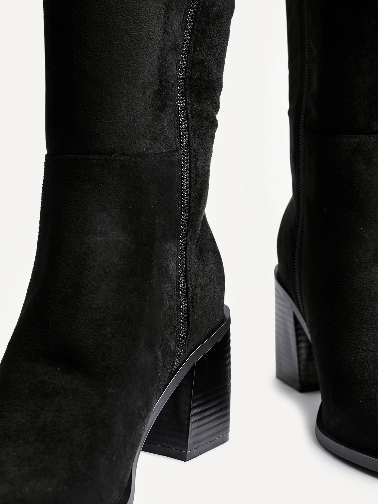 Levine Black Block Heeled Long Boots - Image 5