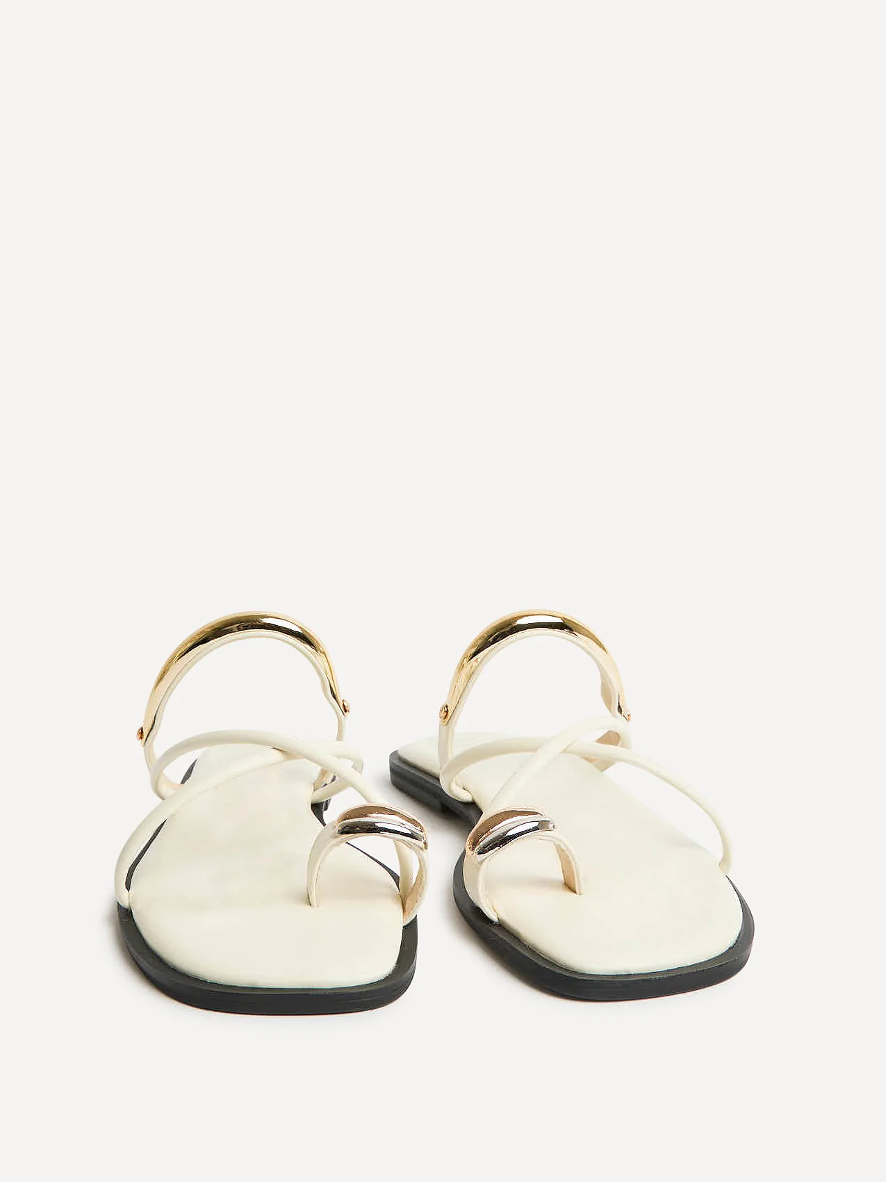 Lillie Ivory Toe Ring Flat Sandals - Image 3